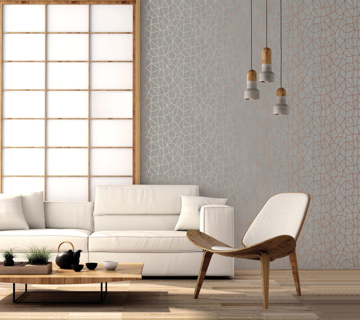 Glitter Web wallpaper in orange color - pattern number G67701 - by Galerie in the Special FX 2 collection