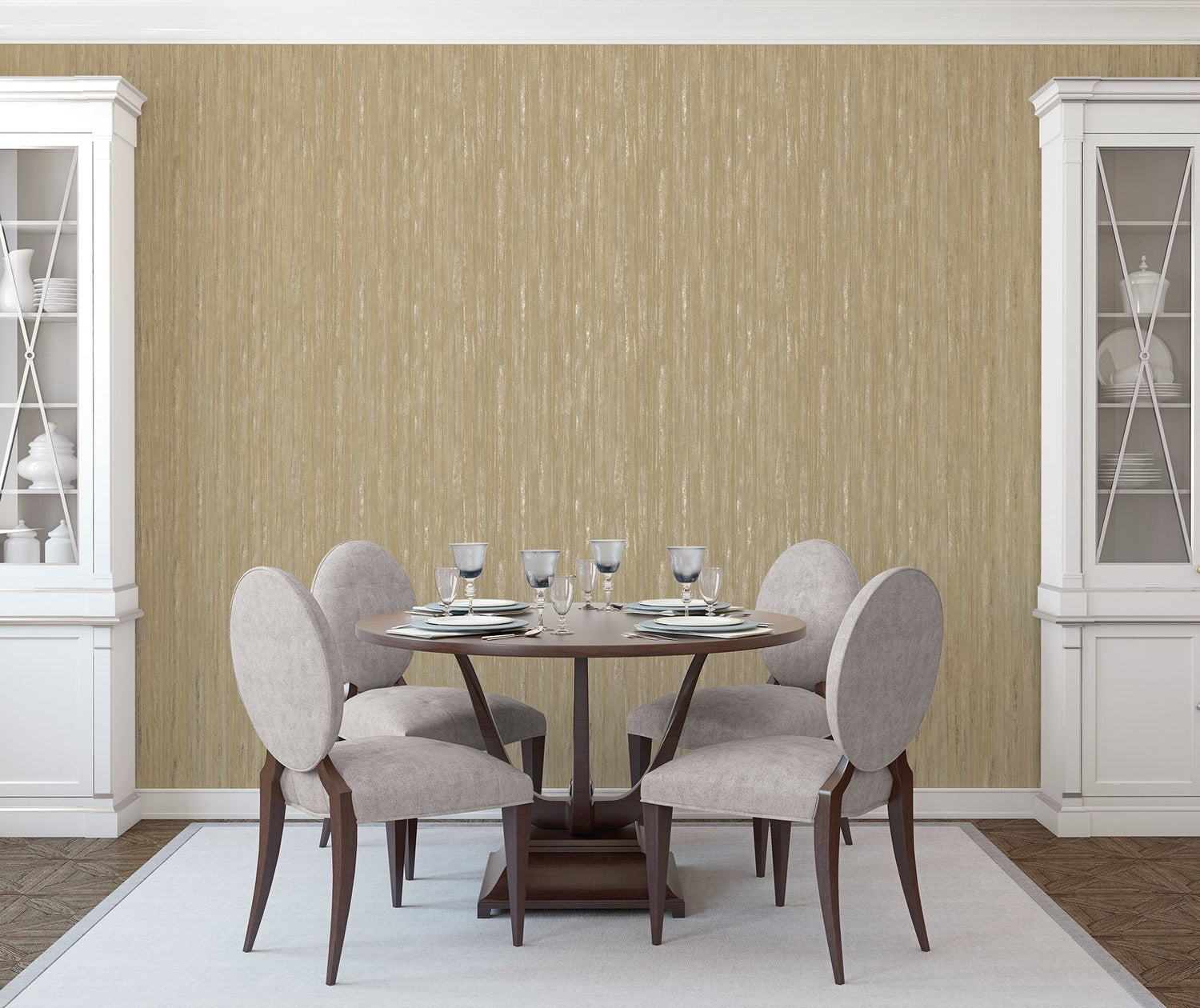 Glitter Stripe wallpaper in gold color - pattern number G67705 - by Galerie in the Special FX 2 collection