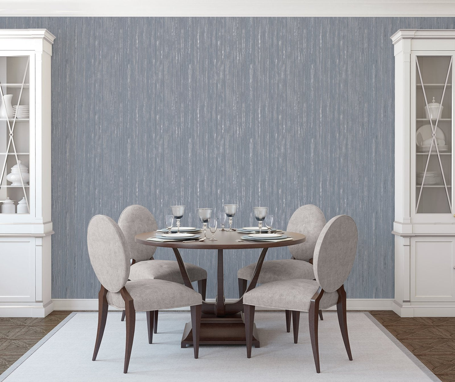 Glitter Stripe wallpaper in silver grey color - pattern number G67709 - by Galerie in the Special FX 2 collection