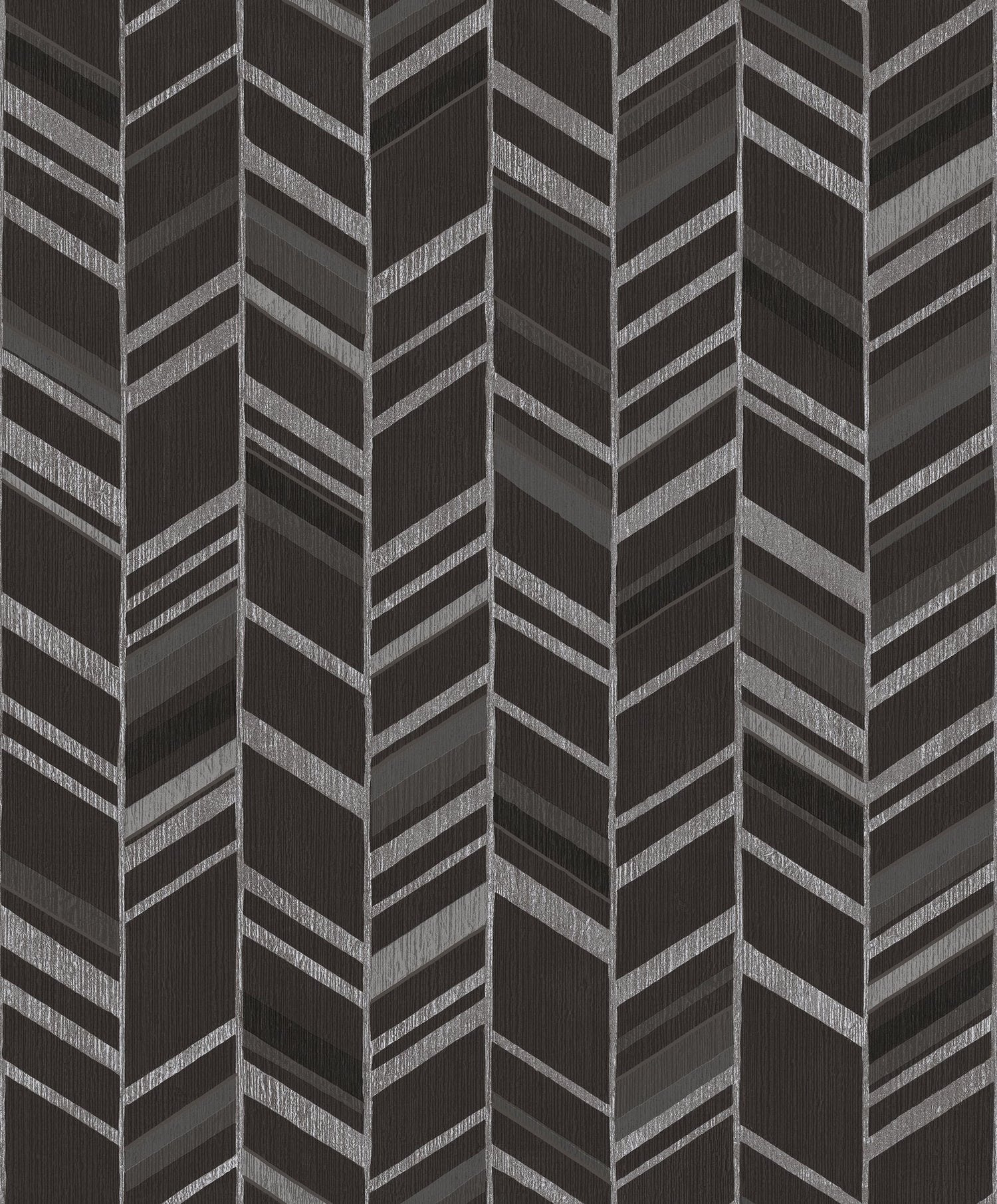 Glitter Chevrons wallpaper in black color - pattern number G67716 - by Galerie in the Special FX 2 collection