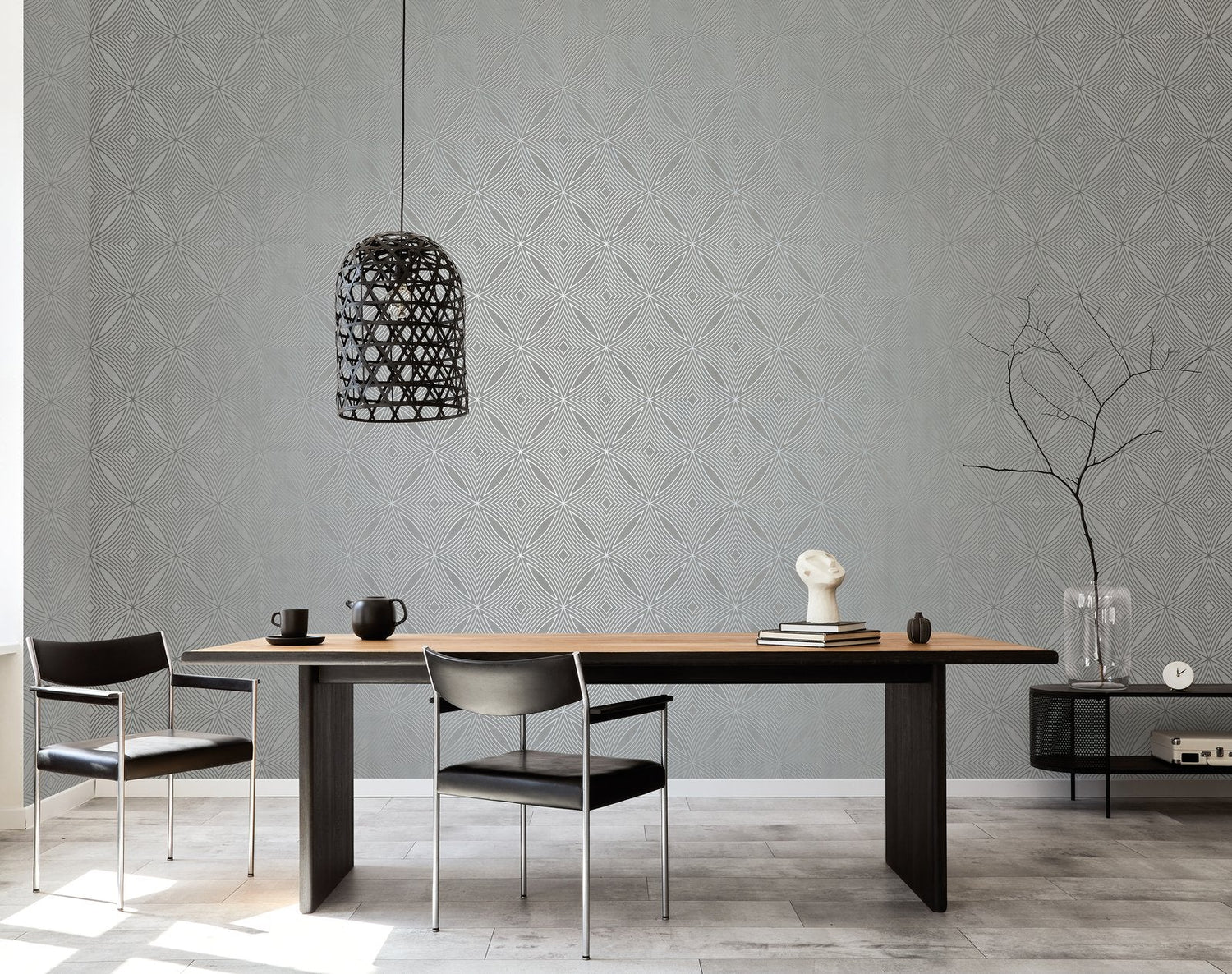 Metallic Spiral wallpaper in silver grey color - pattern number G67722 - by Galerie in the Special FX 2 collection