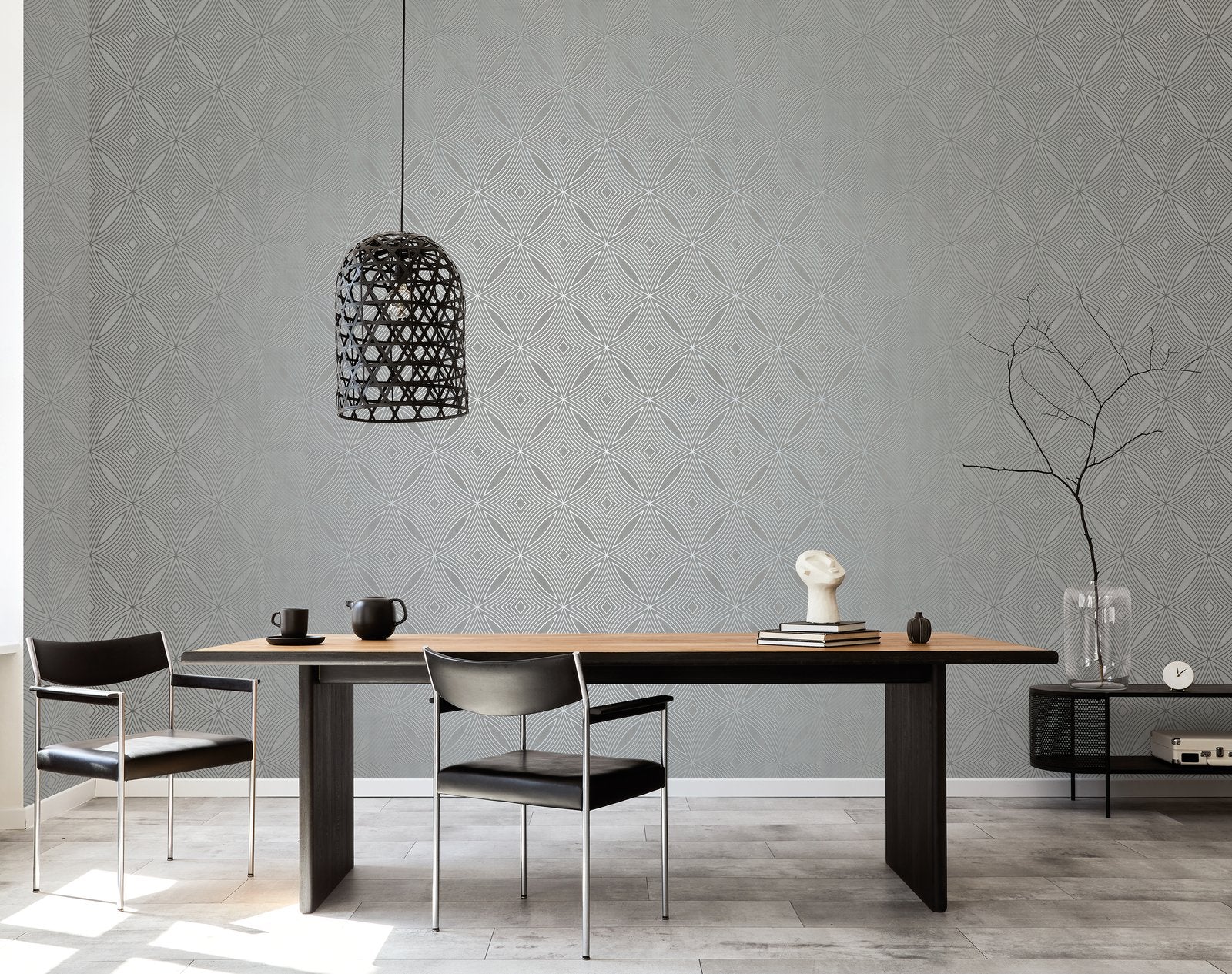 Metallic Spiral wallpaper in silver grey color - pattern number G67722 - by Galerie in the Special FX 2 collection
