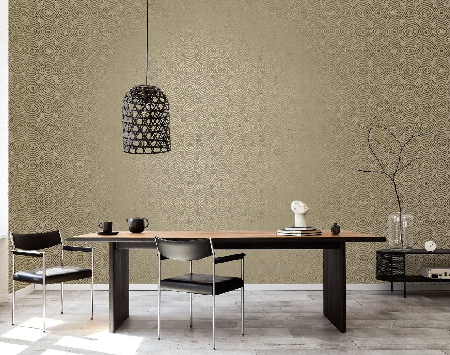 Metallic Spiral wallpaper in gold color - pattern number G67730 - by Galerie in the Special FX 2 collection
