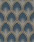 Nouveau Scallop wallpaper in blue color - pattern number G68083 - by Galerie in the Special FX 2 collection
