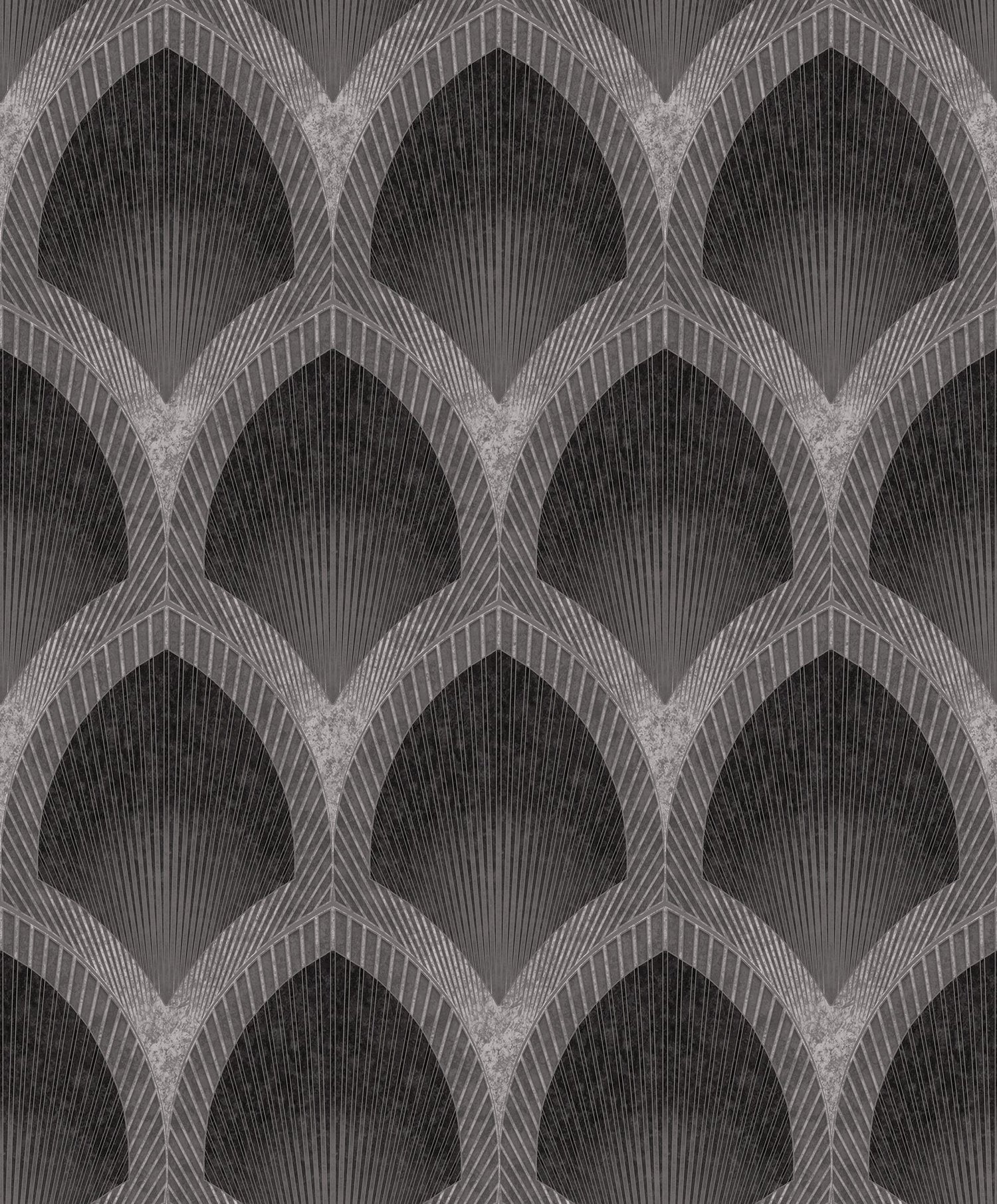 Nouveau Scallop wallpaper in silver grey color - pattern number G68084 - by Galerie in the Special FX 2 collection