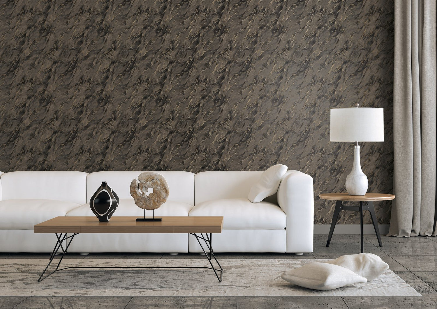 Special Marble wallpaper in bronze brown color - pattern number G68097 - by Galerie in the Special FX 2 collection
