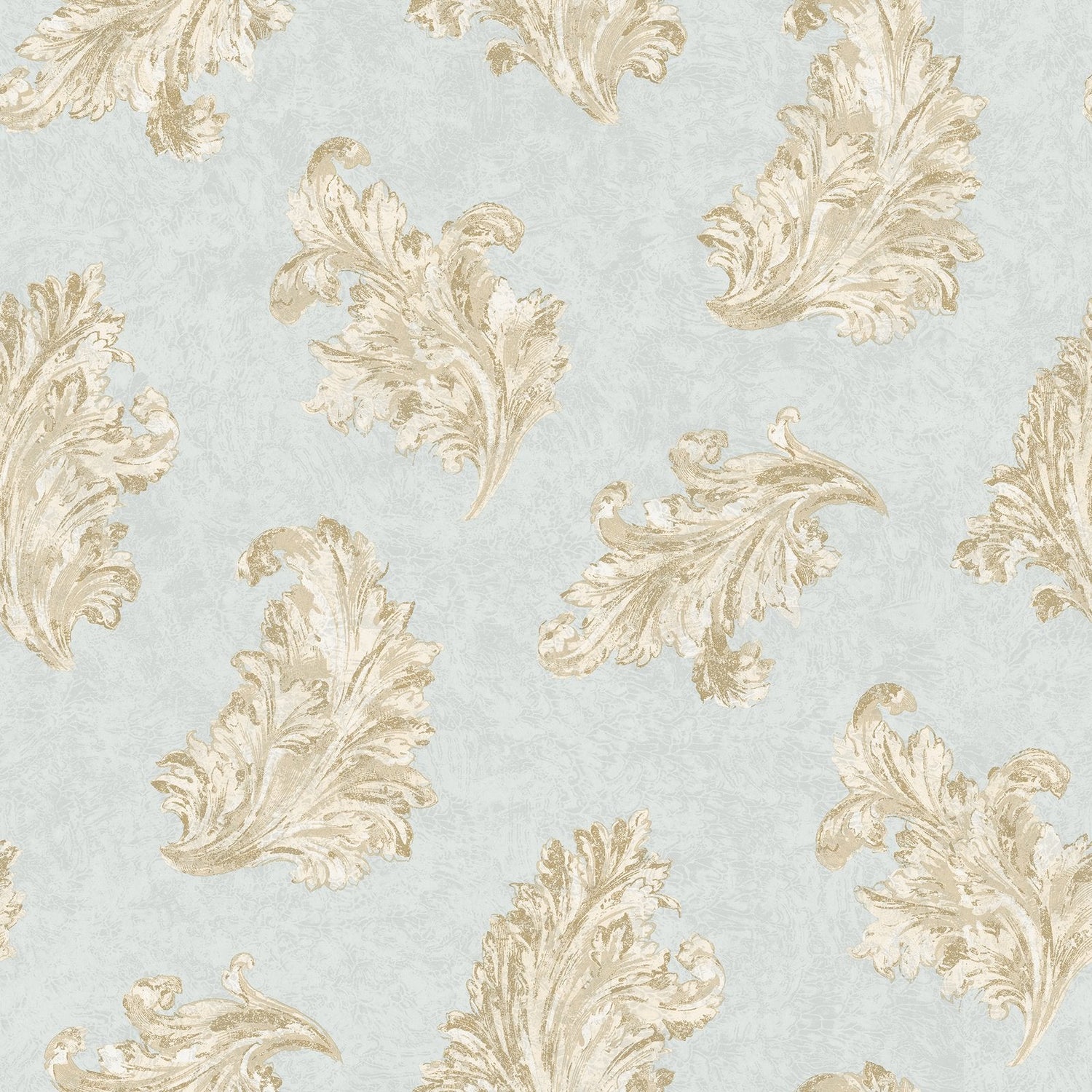 Acanthus wallpaper in blue color - pattern number G68663 - by Galerie in the Palazzo 2 collection