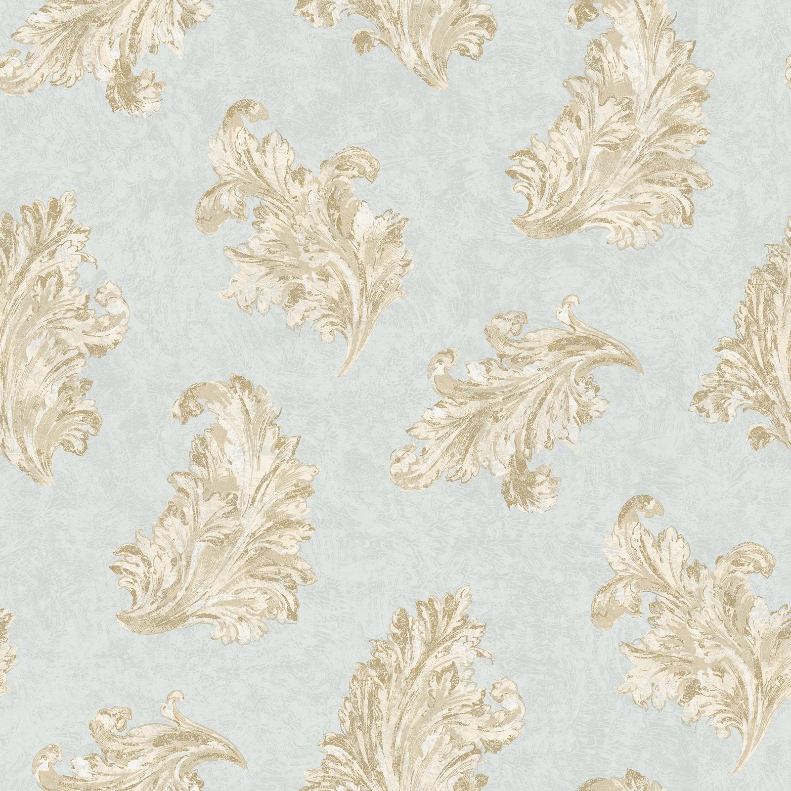 Acanthus wallpaper in blue color - pattern number G68663 - by Galerie in the Palazzo 2 collection