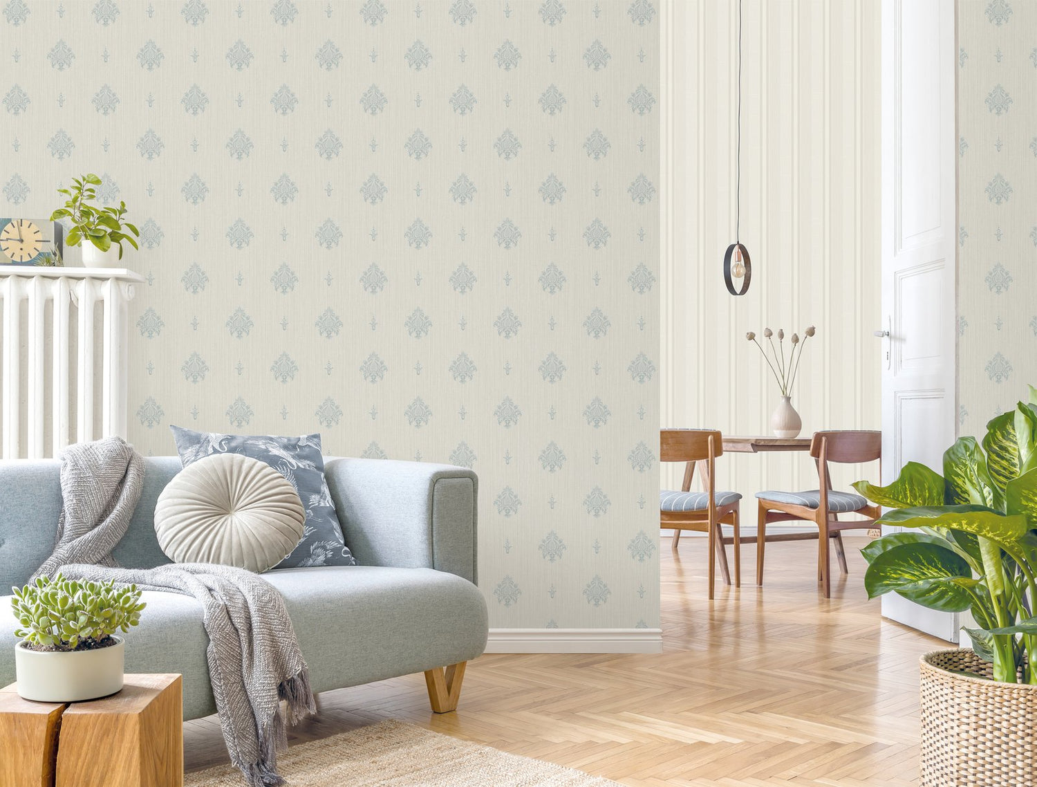 Italian Motif wallpaper in blue color - pattern number G68665 - by Galerie in the Palazzo 2 collection