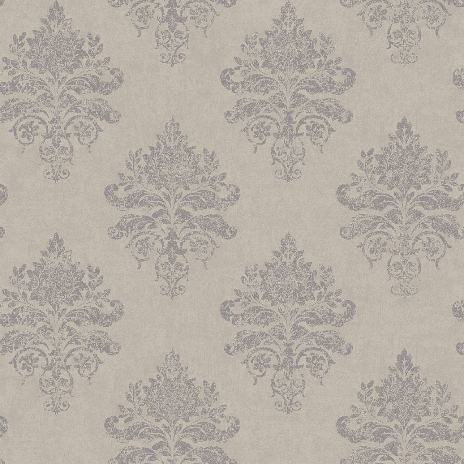 Medallion Damask wallpaper in silver grey color - pattern number G68669 - by Galerie in the Palazzo 2 collection