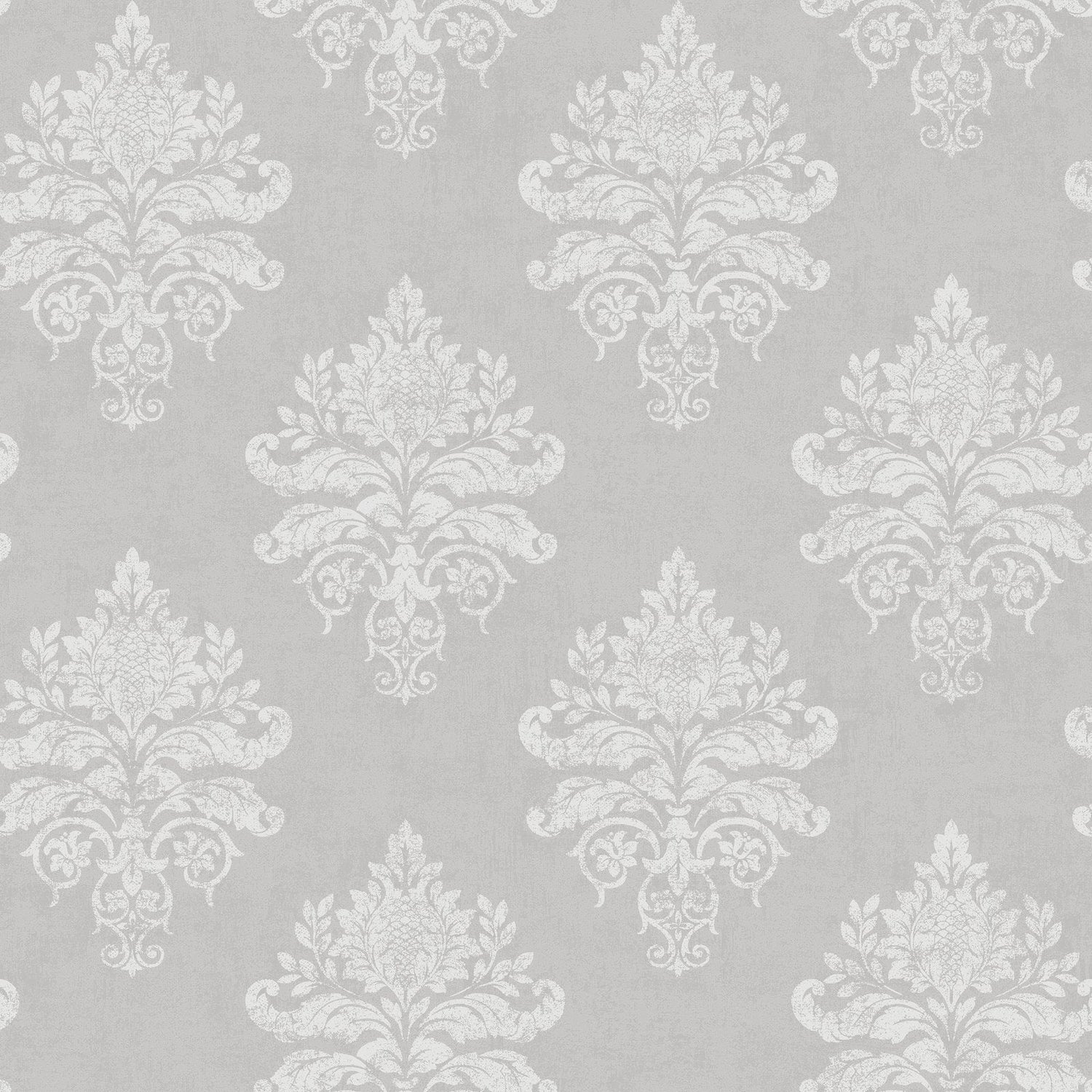 Medallion Damask wallpaper in silver grey color - pattern number G68670 - by Galerie in the Palazzo 2 collection