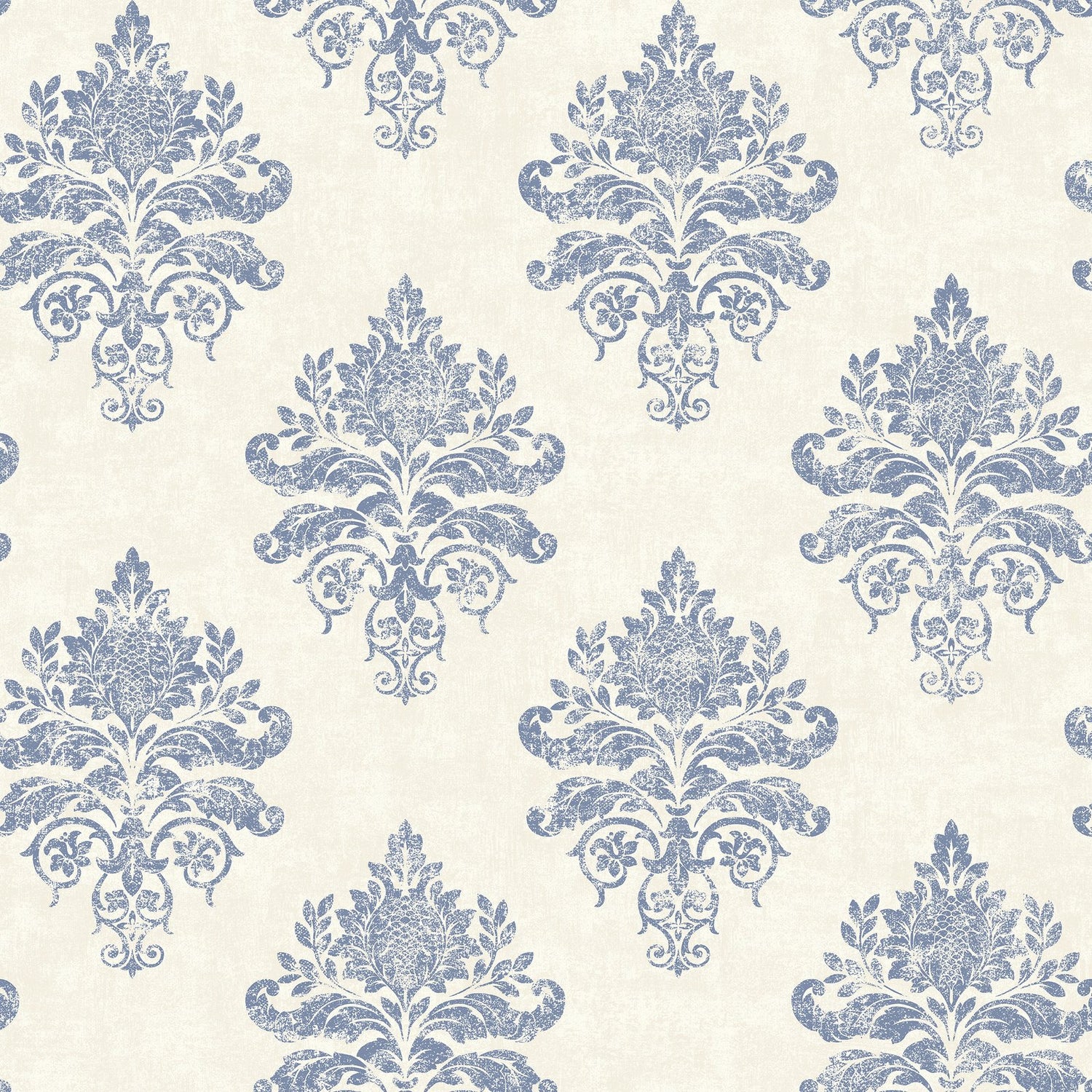 Medallion Damask wallpaper in blue color - pattern number G68671 - by Galerie in the Palazzo 2 collection