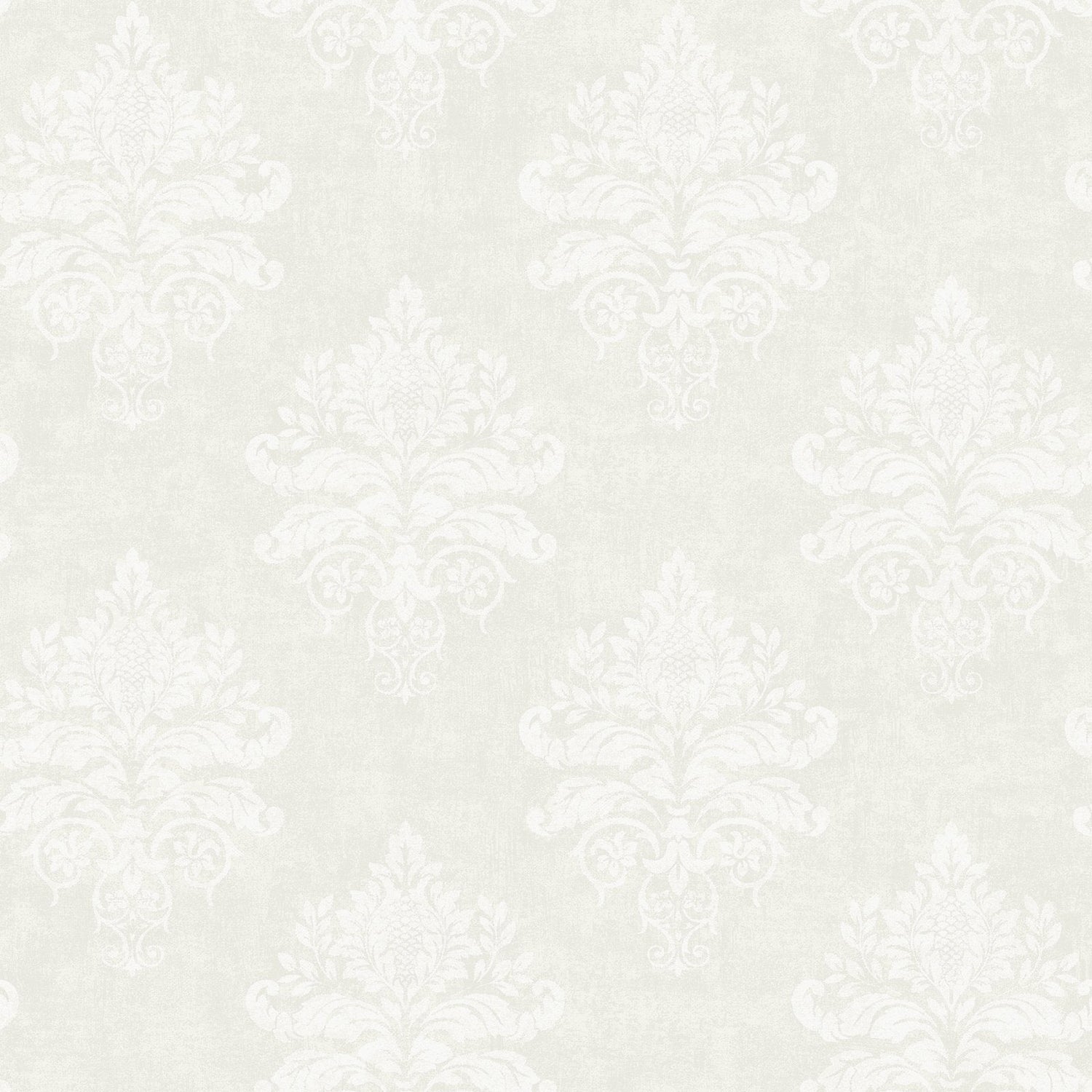 Medallion Damask wallpaper in white color - pattern number G68672 - by Galerie in the Palazzo 2 collection
