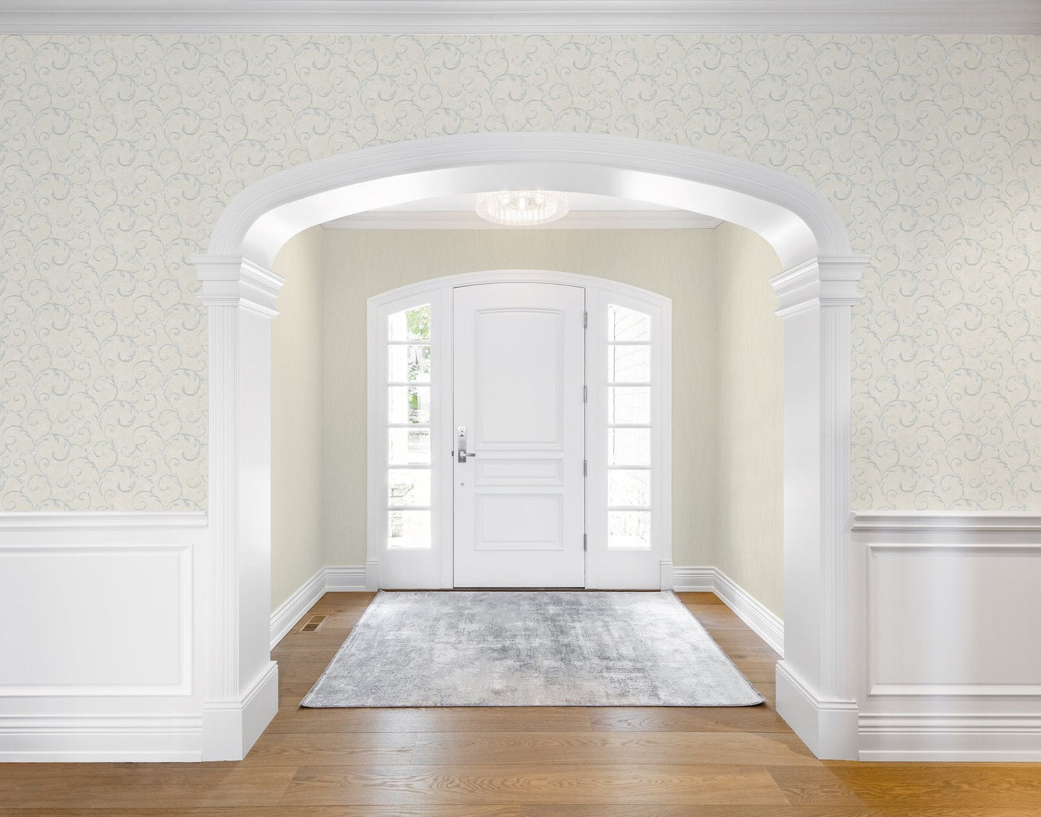 Palazzo Scroll wallpaper in cream color - pattern number G68674 - by Galerie in the Palazzo 2 collection