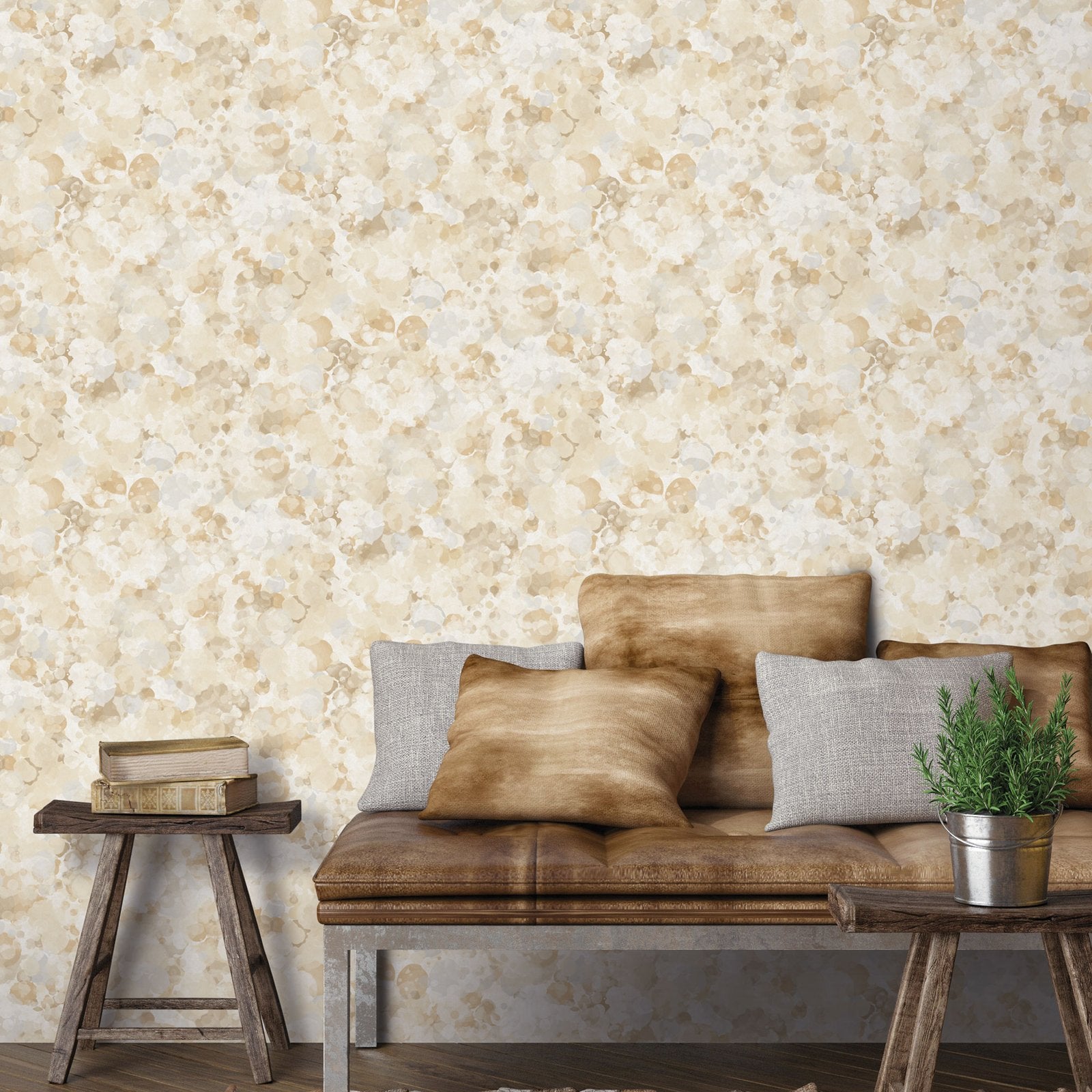Bubble Up wallpaper in beige color - pattern number G78238 - by Galerie in the Atmosphere collection