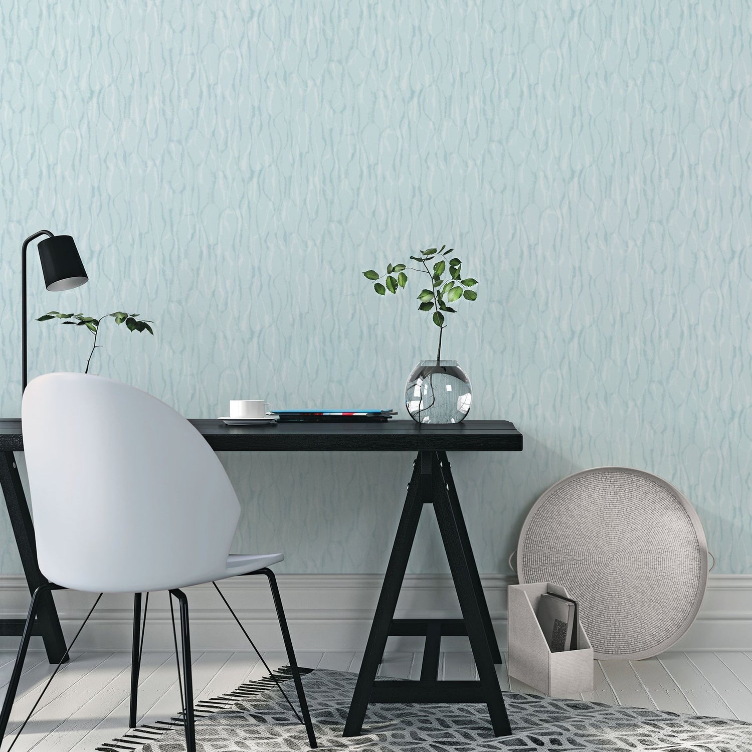 Drizzle wallpaper in blue color - pattern number G78239 - by Galerie in the Atmosphere collection