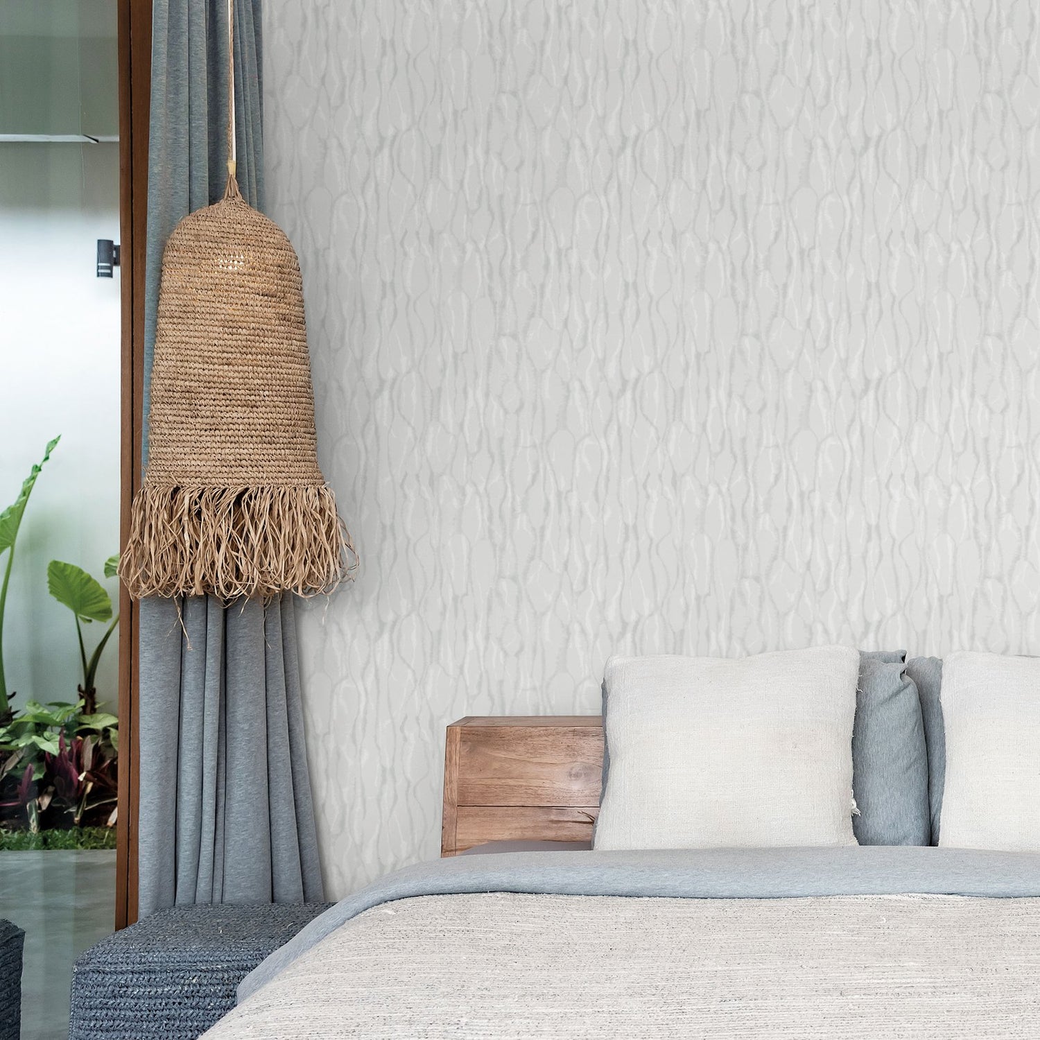 Drizzle wallpaper in silver grey color - pattern number G78242 - by Galerie in the Atmosphere collection