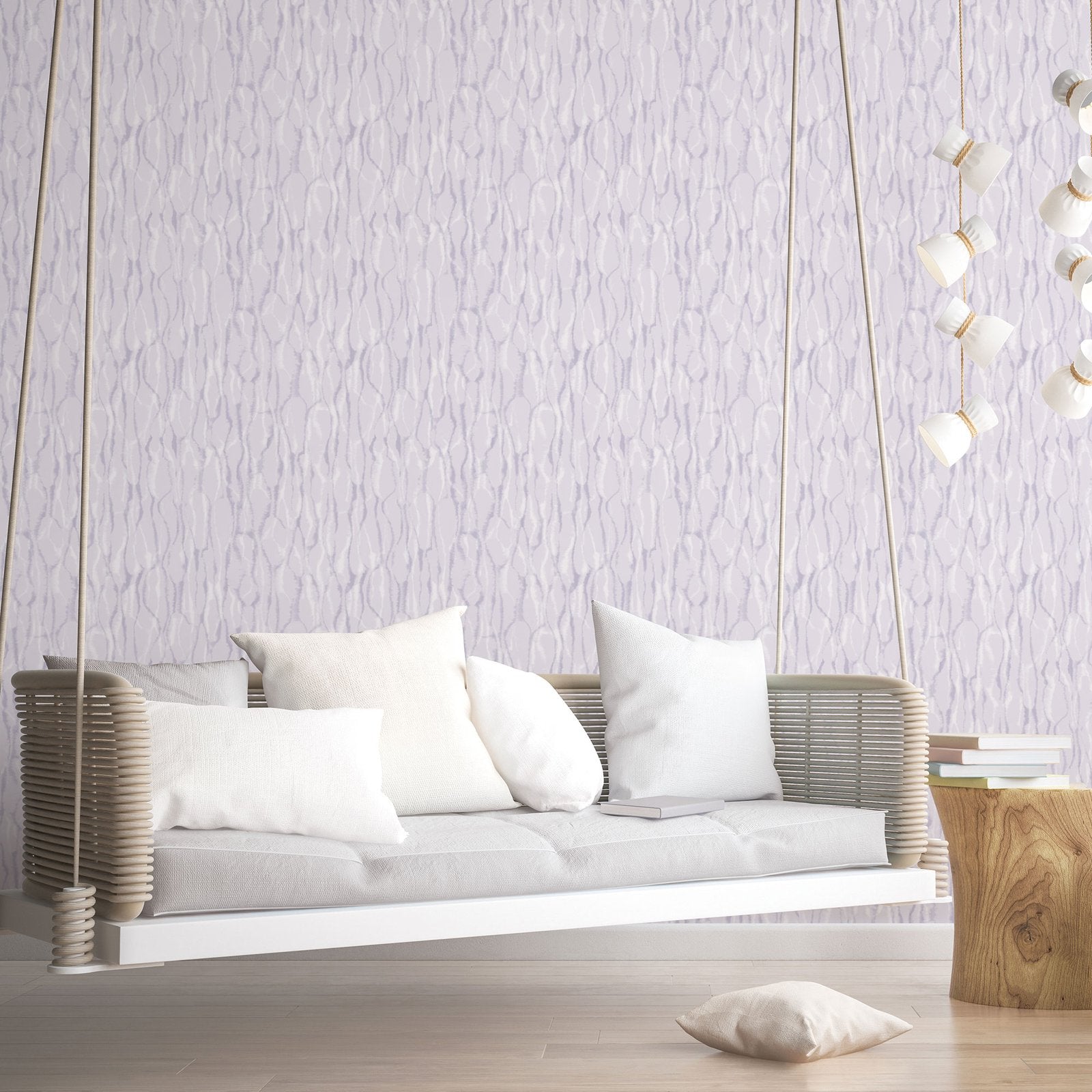 Drizzle wallpaper in purple lilac color - pattern number G78243 - by Galerie in the Atmosphere collection