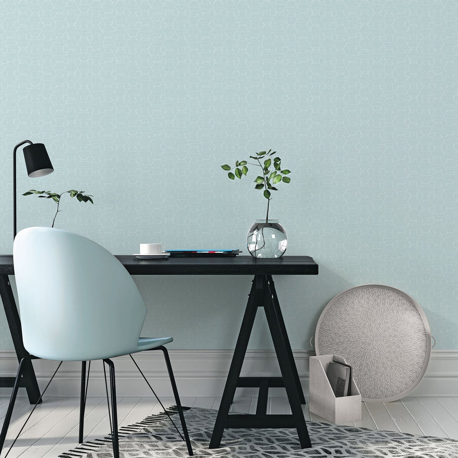 Hextex wallpaper in blue color - pattern number G78245 - by Galerie in the Atmosphere collection
