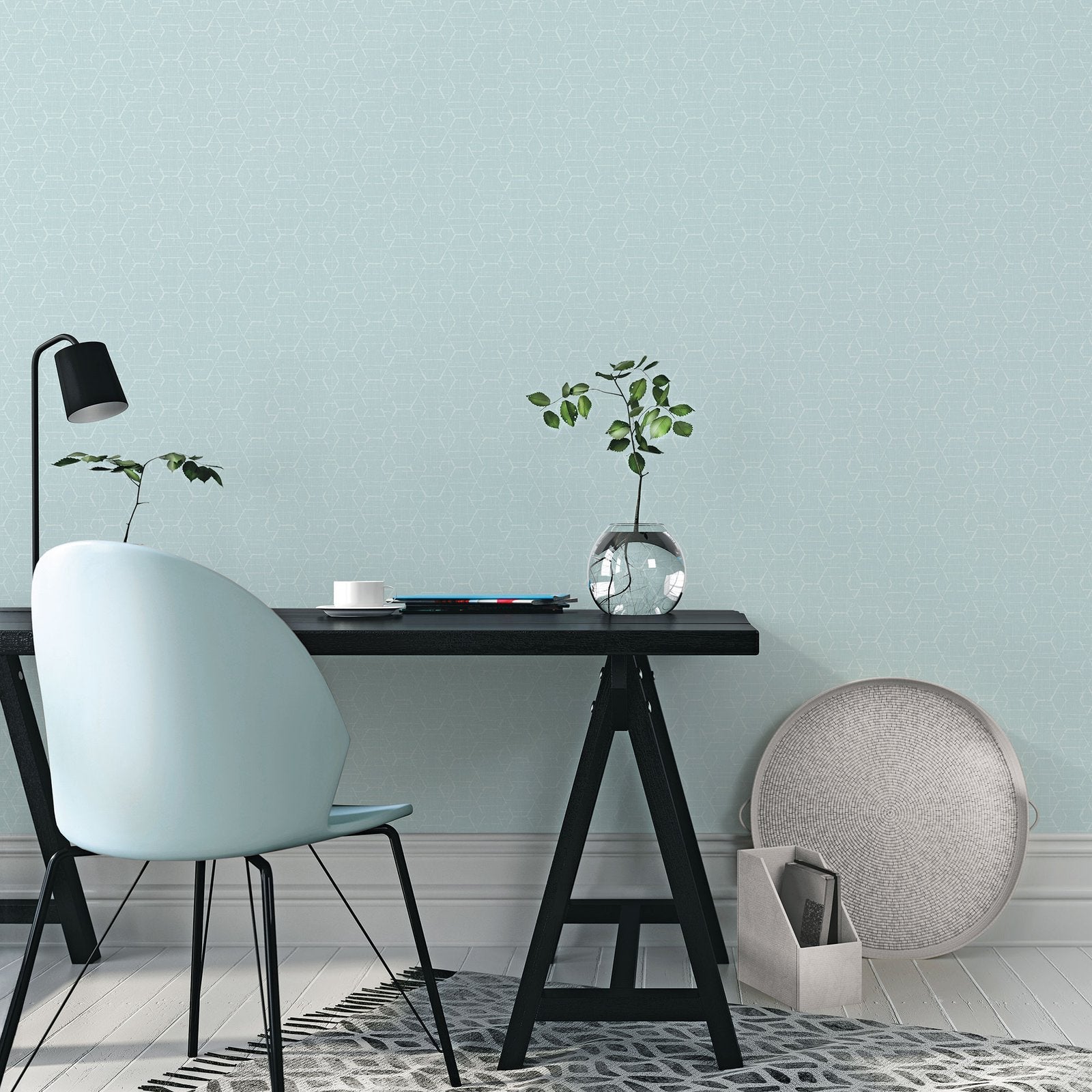 Hextex wallpaper in blue color - pattern number G78245 - by Galerie in the Atmosphere collection