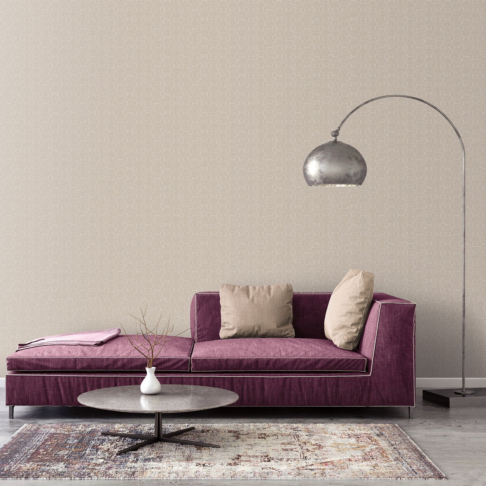 Hextex wallpaper in beige color - pattern number G78246 - by Galerie in the Atmosphere collection