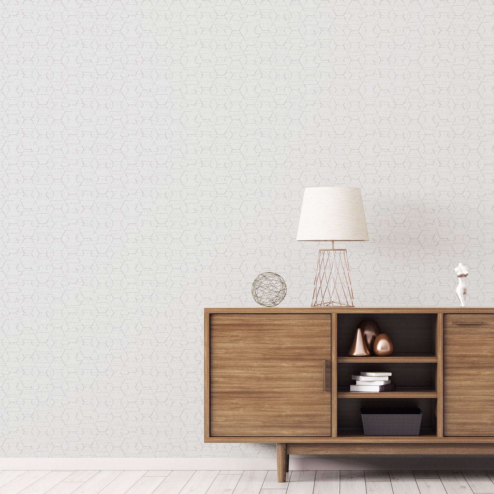 Hextex wallpaper in silver grey color - pattern number G78248 - by Galerie in the Atmosphere collection