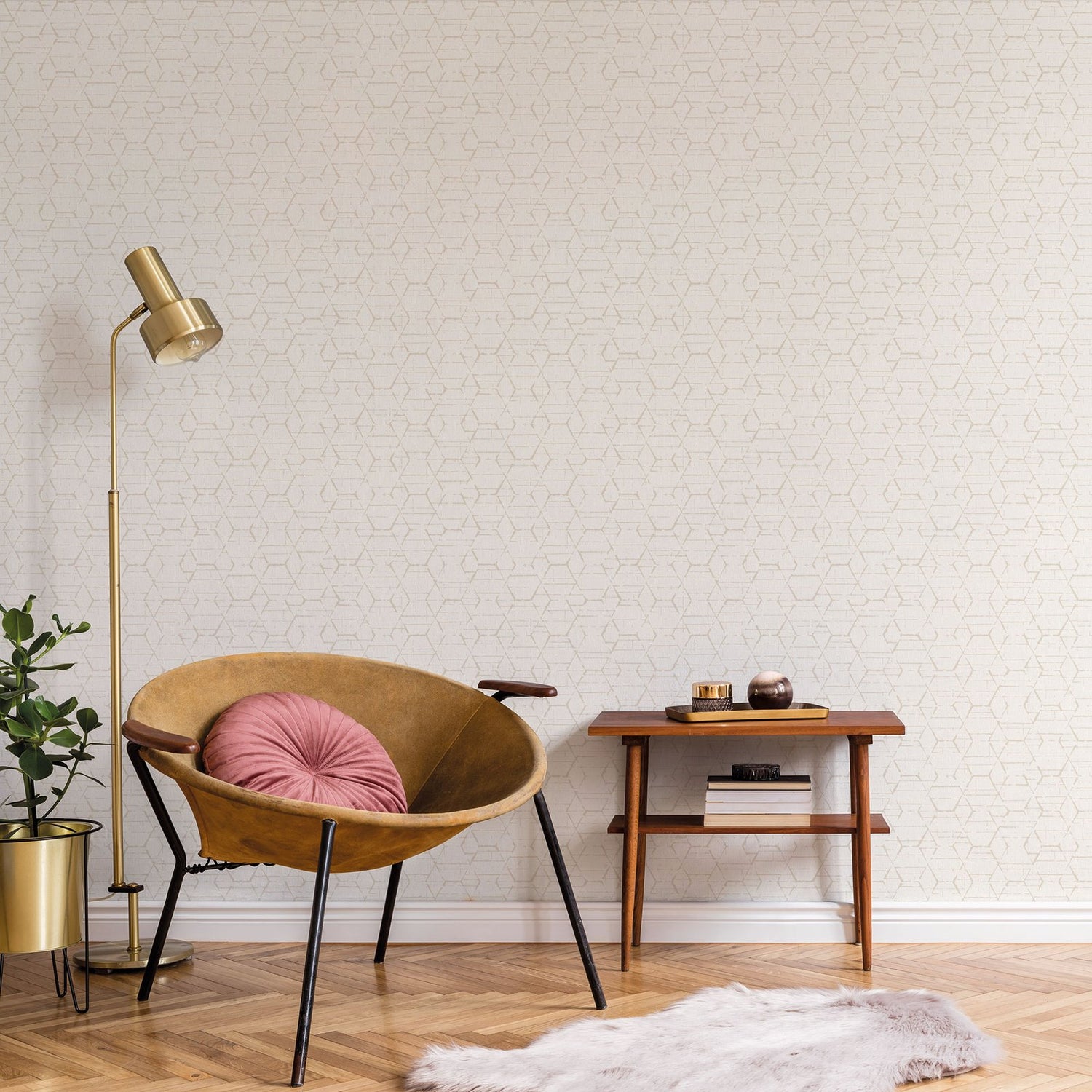 Hextex wallpaper in beige color - pattern number G78250 - by Galerie in the Atmosphere collection