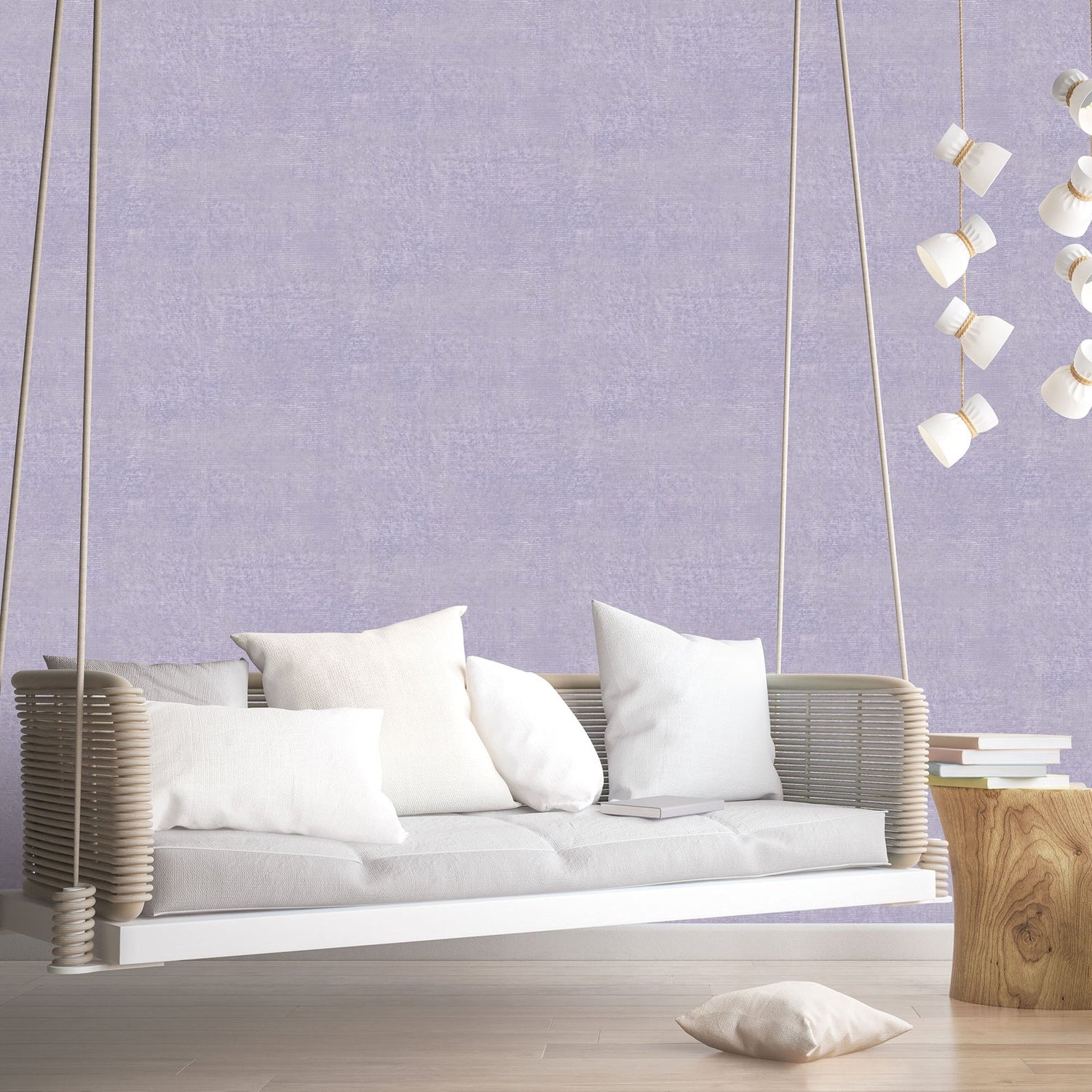 Metallic Linen wallpaper in purple lilac color - pattern number G78255 - by Galerie in the Atmosphere collection