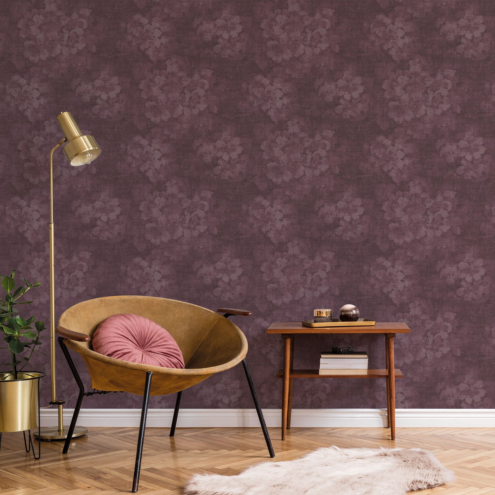 Mystic Floral wallpaper in red color - pattern number G78261 - by Galerie in the Atmosphere collection