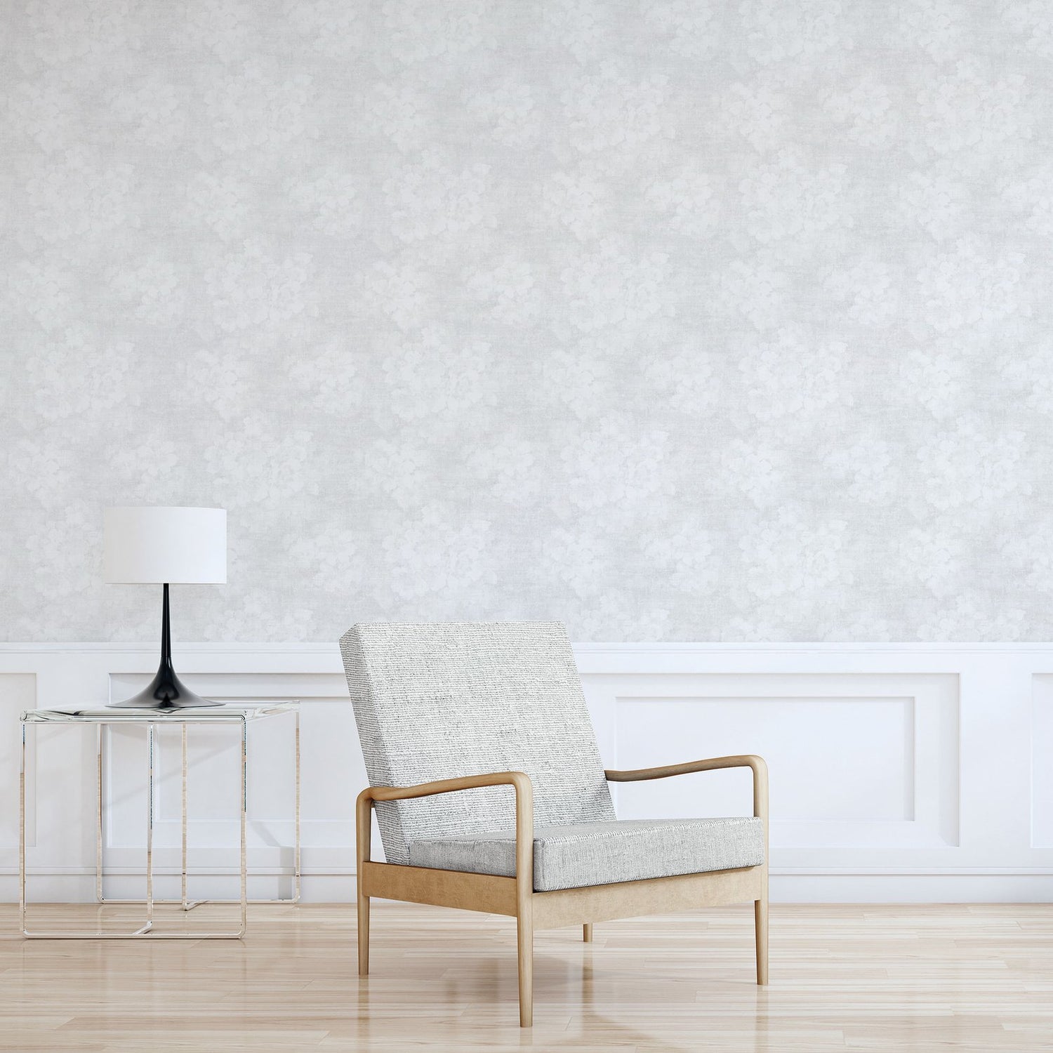 Mystic Floral wallpaper in silver grey color - pattern number G78262 - by Galerie in the Atmosphere collection