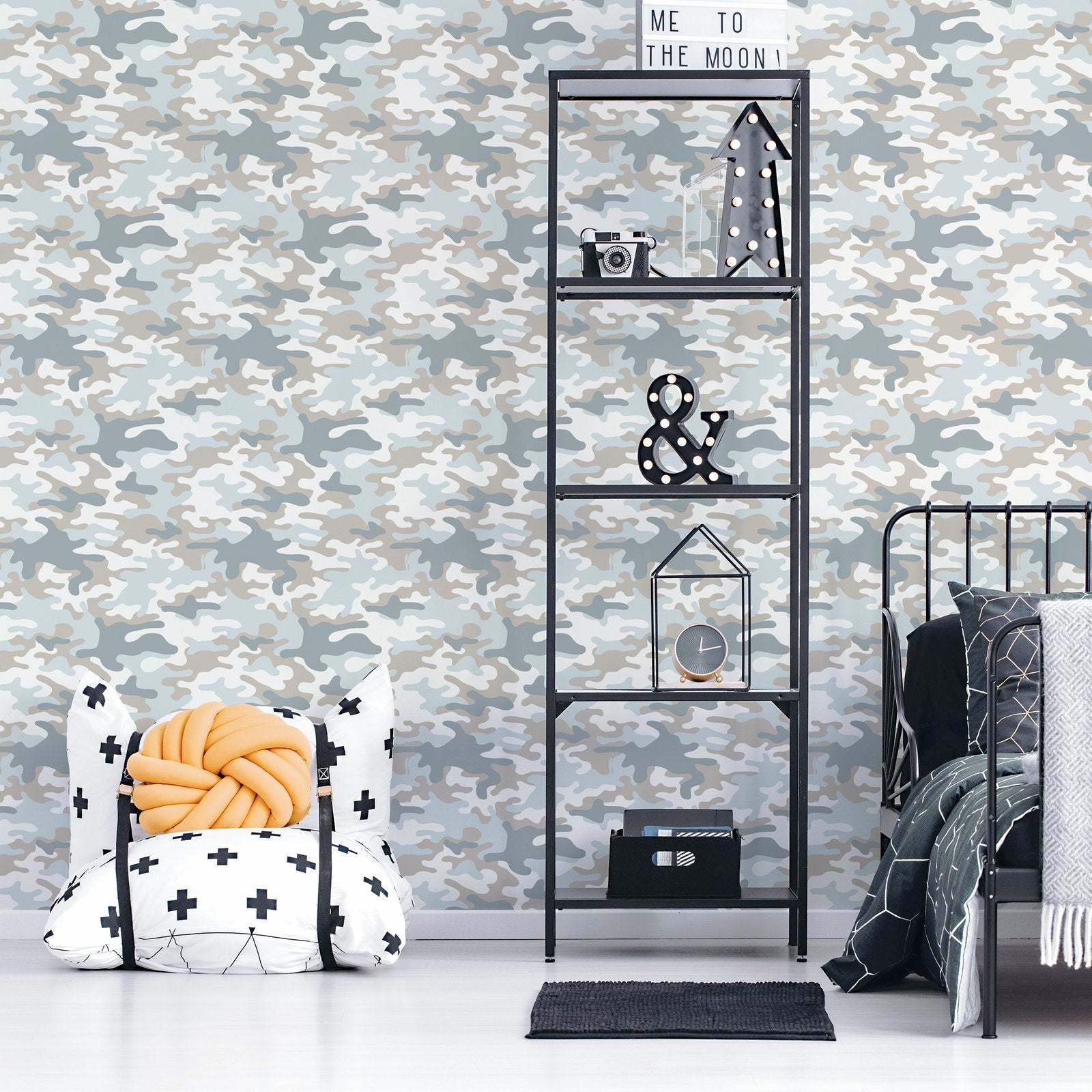 Camo Wallpaper in Blue color - pattern number G78554 - by Galerie in the Kids and Teens collection
