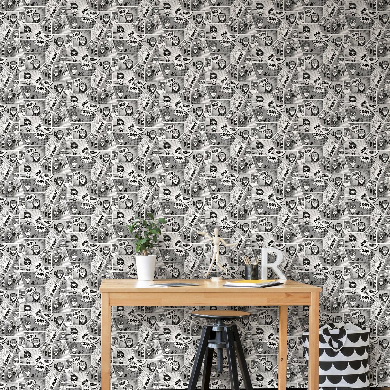 Comics Wallpaper in Grey color - pattern number G78556 - by Galerie in the Kids and Teens collection