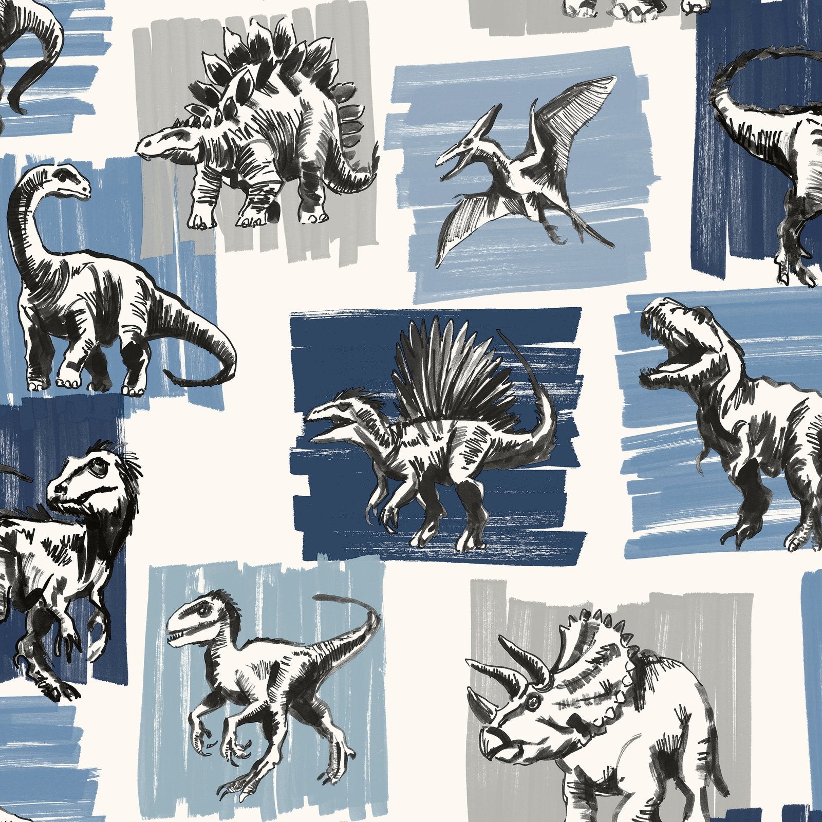 Dinosaurs Wallpaper in Blue color - pattern number G78559 - by Galerie in the Kids and Teens collection