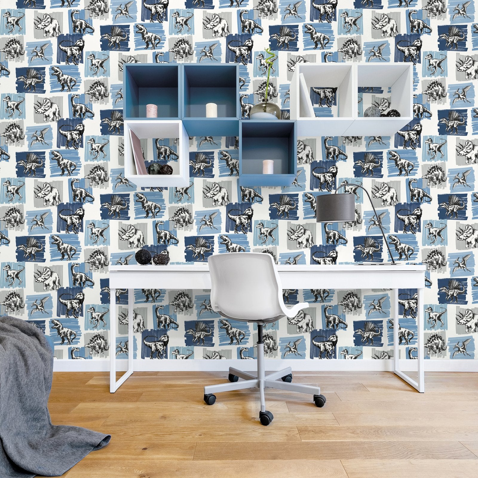 Dinosaurs Wallpaper in Blue color - pattern number G78559 - by Galerie in the Kids and Teens collection