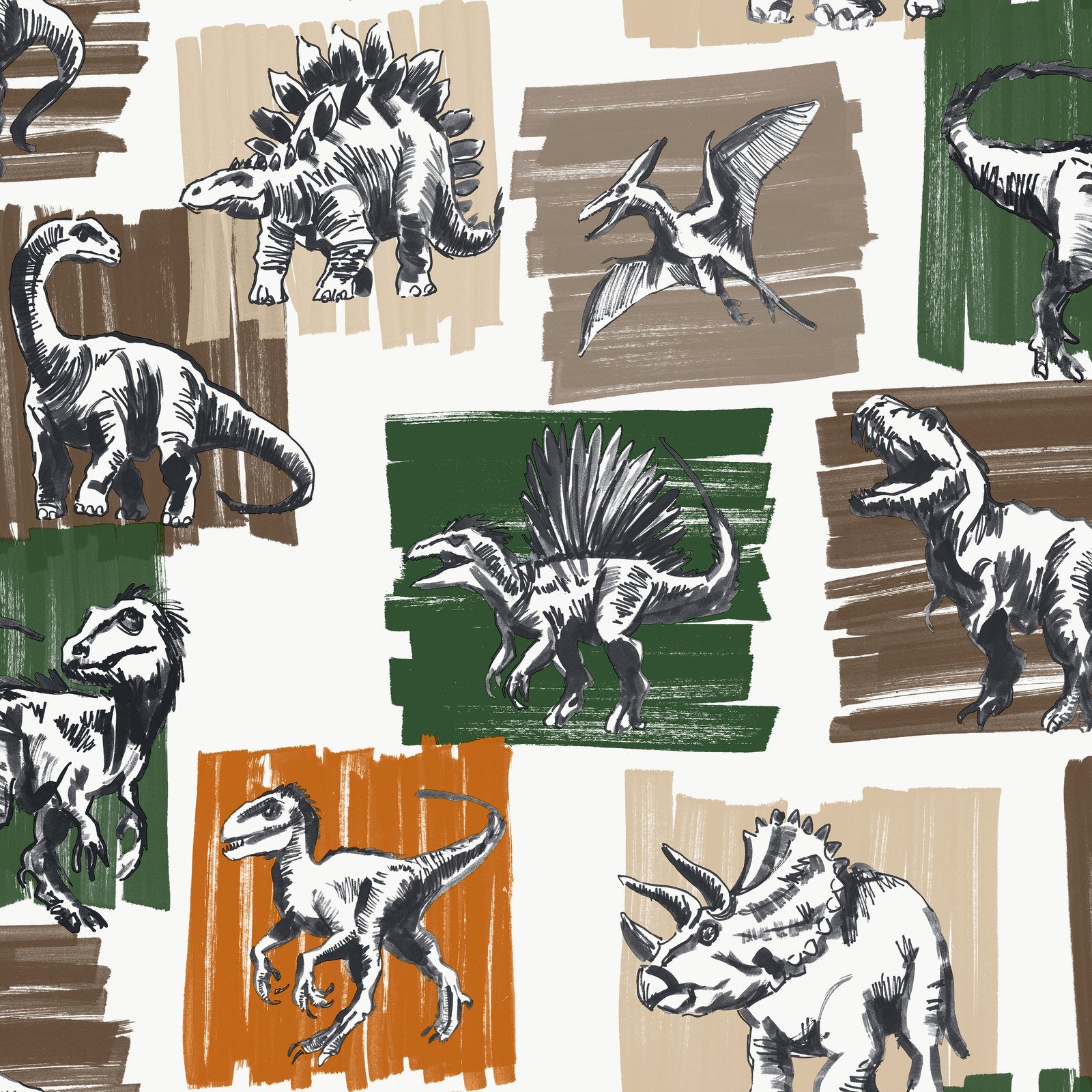 Dinosaurs Wallpaper in Green color - pattern number G78560 - by Galerie in the Kids and Teens collection