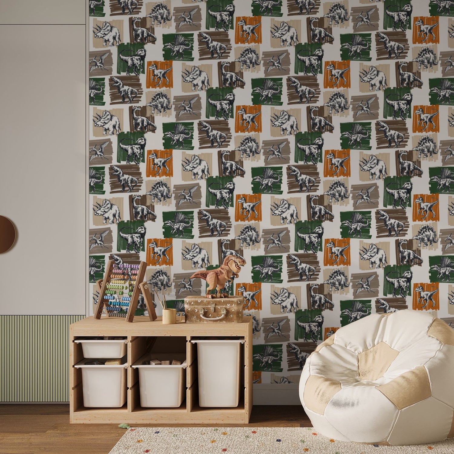 Dinosaurs Wallpaper in Green color - pattern number G78560 - by Galerie in the Kids and Teens collection