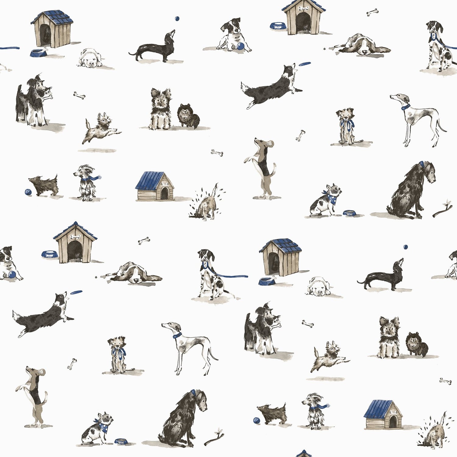 Doggies Wallpaper in Beige color - pattern number G78561 - by Galerie in the Kids and Teens collection