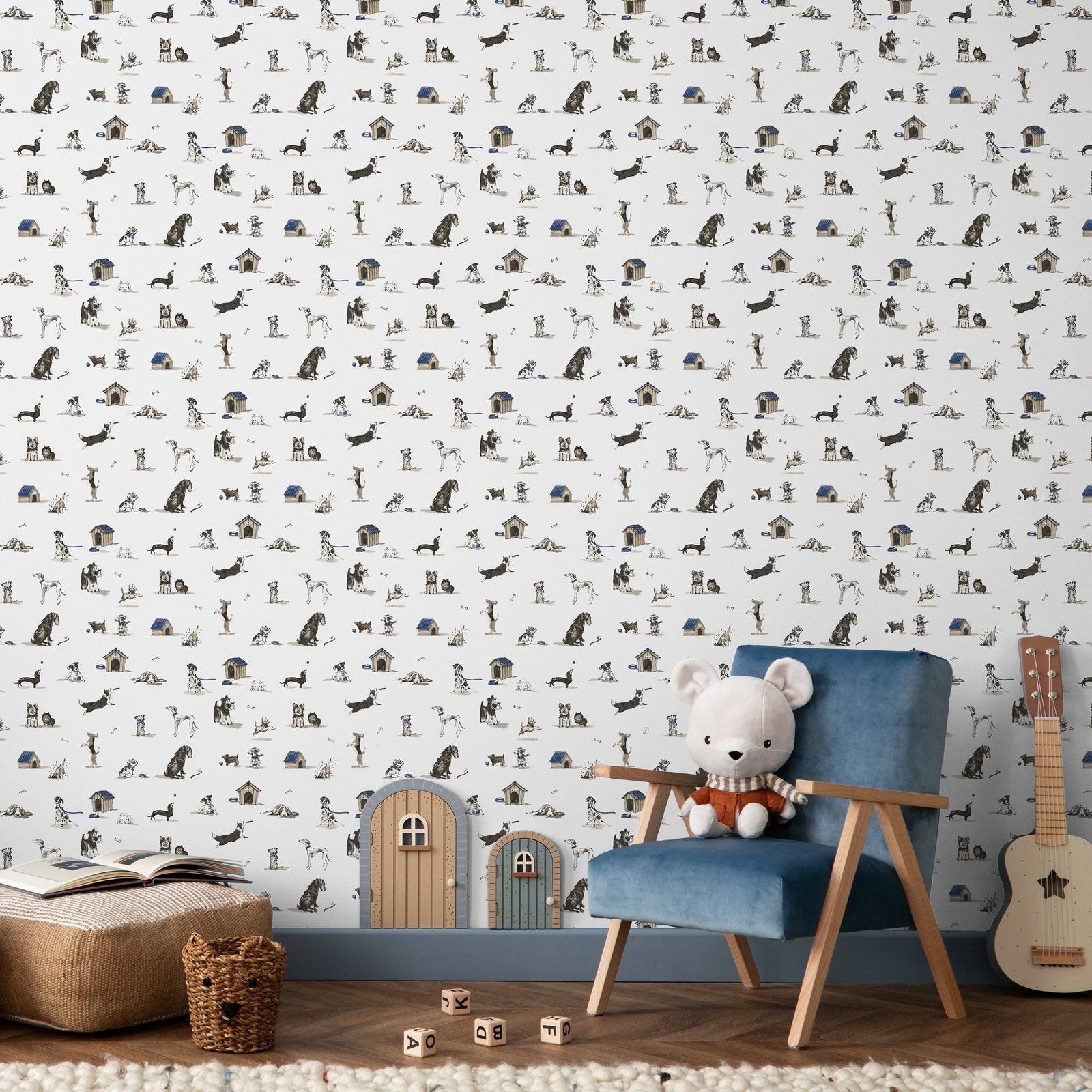 Doggies Wallpaper in Beige color - pattern number G78561 - by Galerie in the Kids and Teens collection