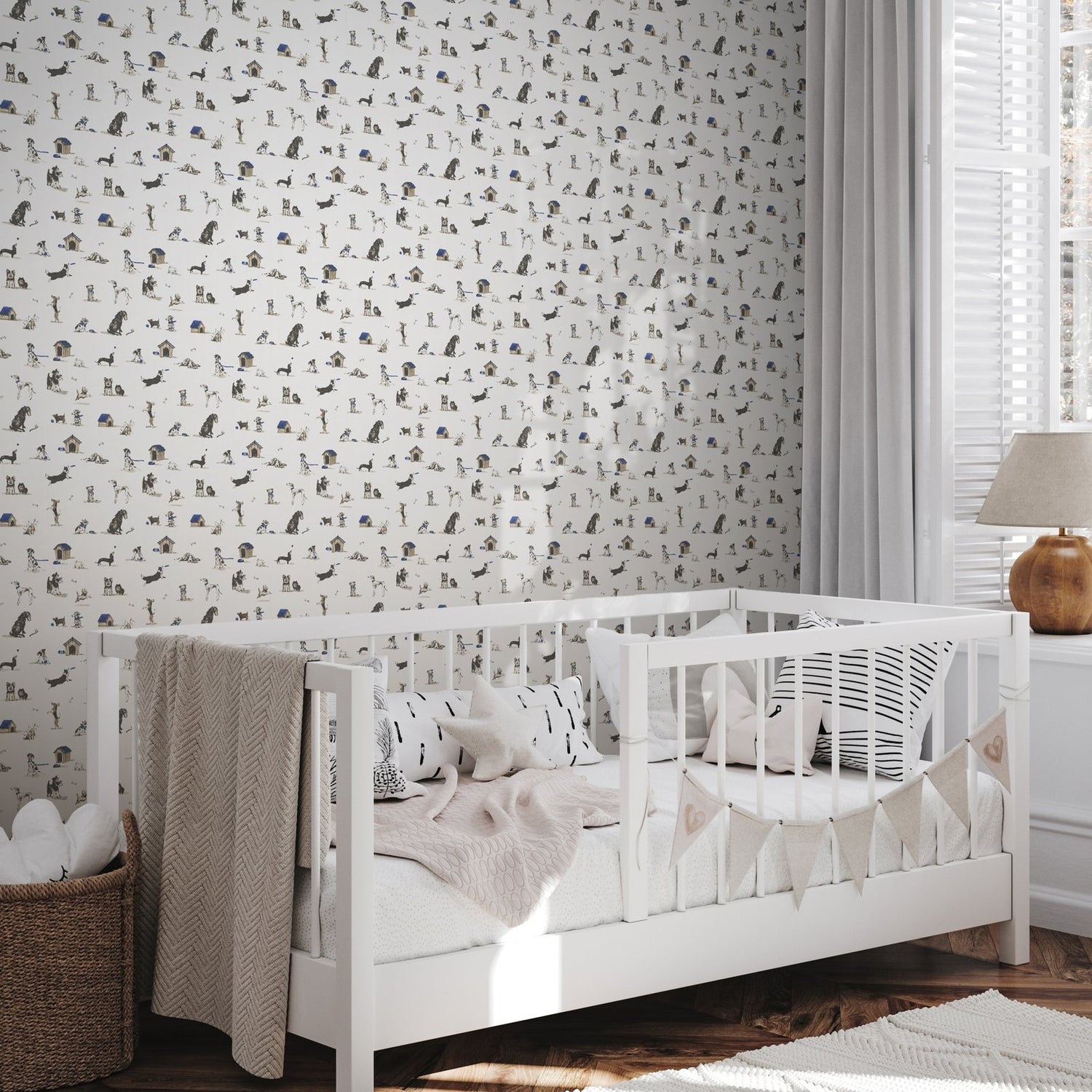 Doggies Wallpaper in Beige color - pattern number G78561 - by Galerie in the Kids and Teens collection