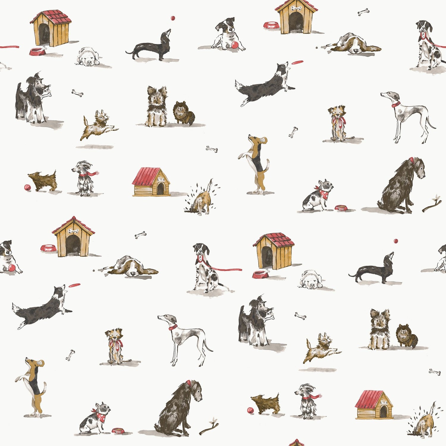 Doggies Wallpaper in Beige color - pattern number G78562 - by Galerie in the Kids and Teens collection