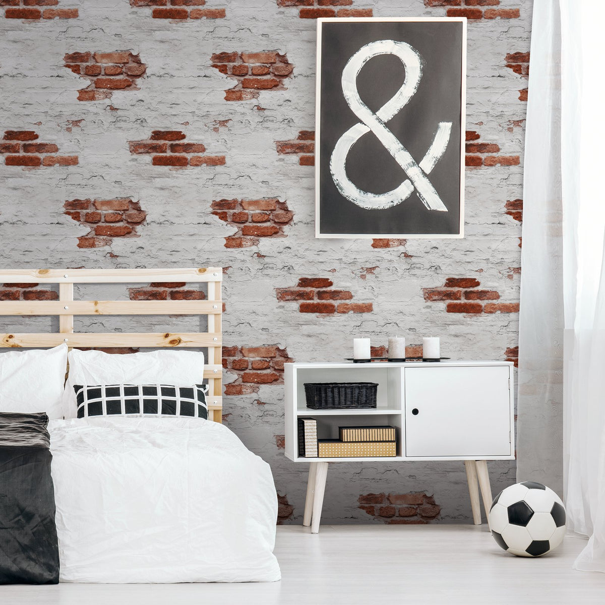 Exposed Brick Wallpaper in Grey color - pattern number G78563 - by Galerie in the Kids and Teens collection