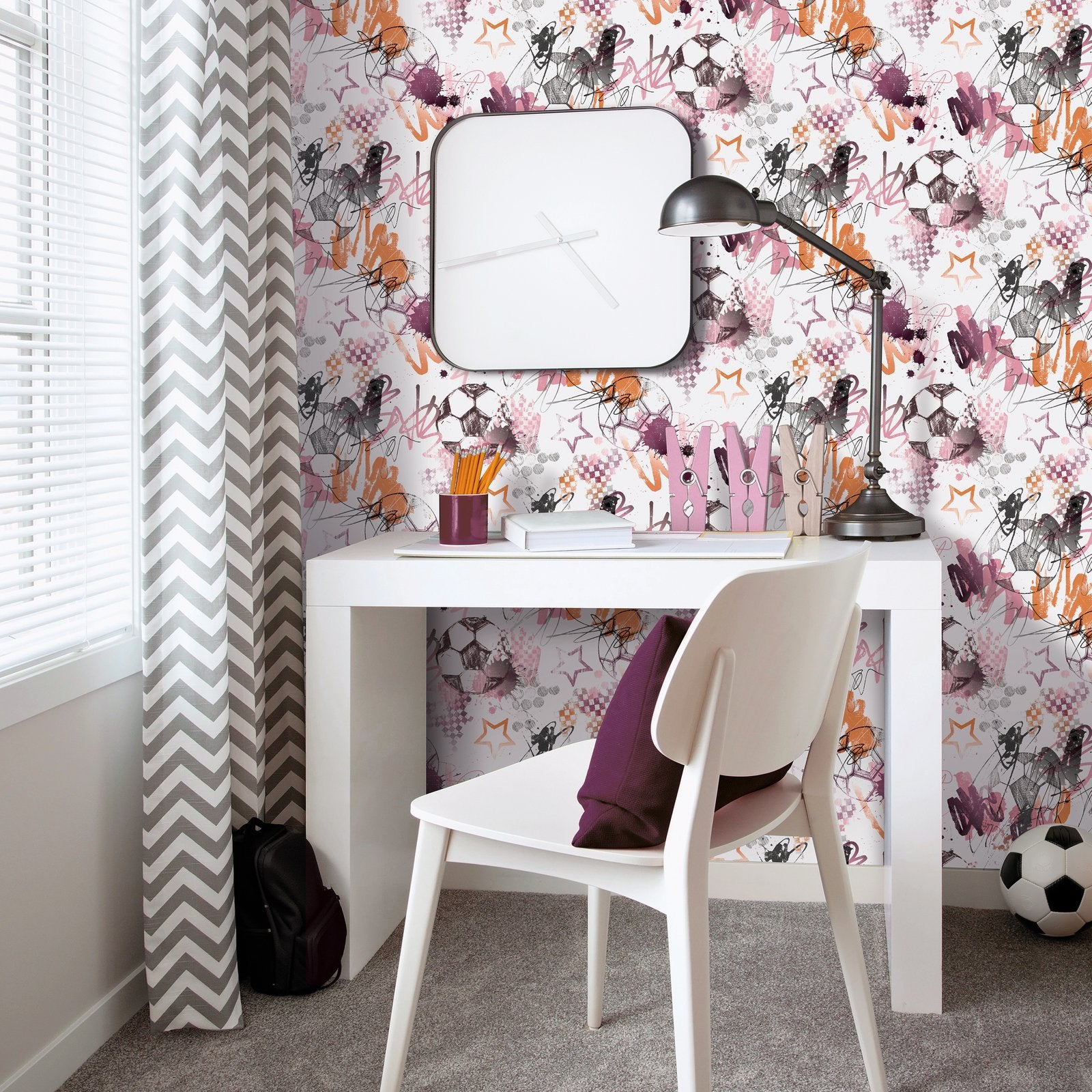 Graffiti Sports Wallpaper in Pink color - pattern number G78567 - by Galerie in the Kids and Teens collection