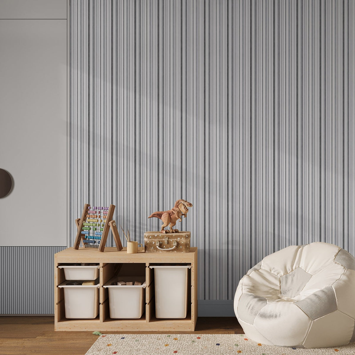 Multi Stripe Wallpaper in Grey color - pattern number G78572 - by Galerie in the Kids and Teens collection