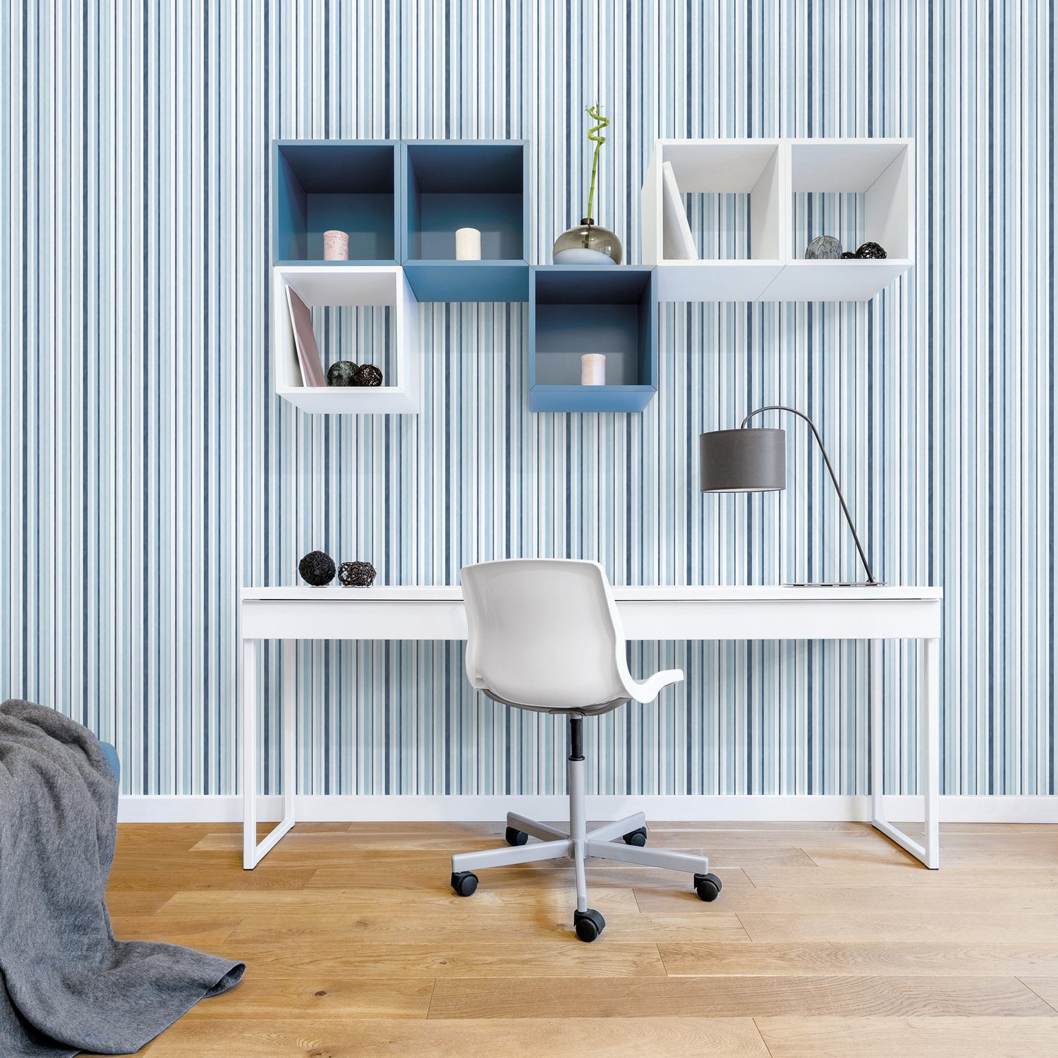 Multi Stripe Wallpaper in Blue color - pattern number G78573 - by Galerie in the Kids and Teens collection