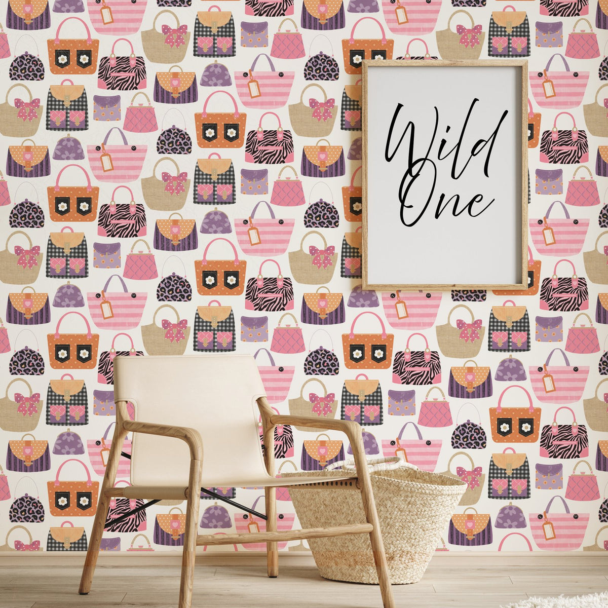 Purses Wallpaper in Pink color - pattern number G78581 - by Galerie in the Kids and Teens collection