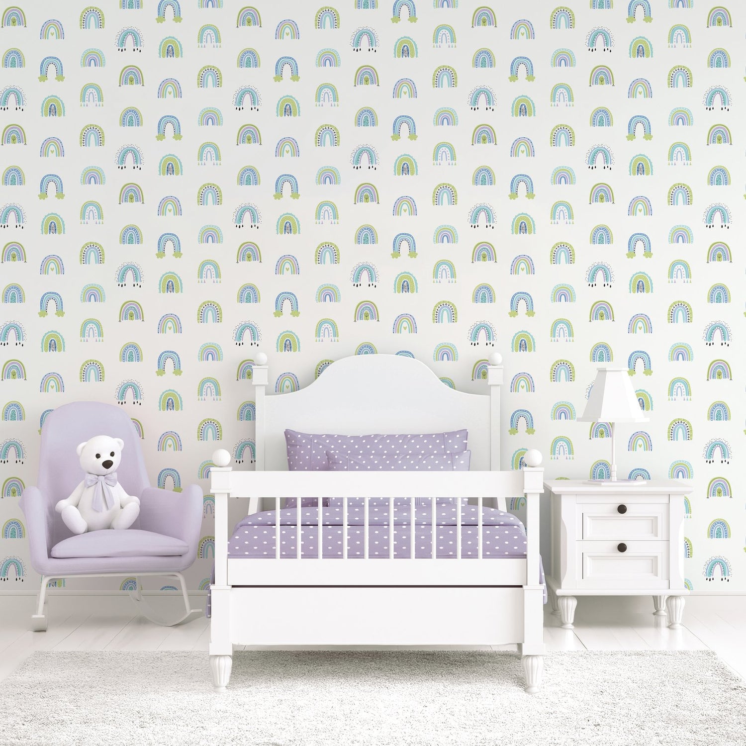 Rainbo-Ho Wallpaper in Blue color - pattern number G78585 - by Galerie in the Kids and Teens collection