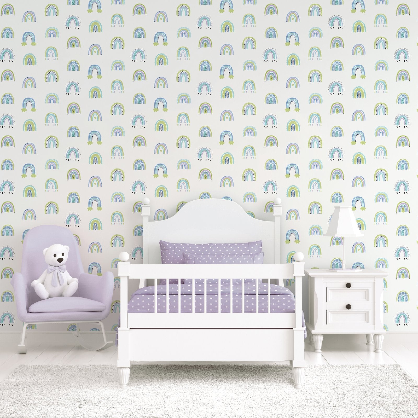 Rainbo-Ho Wallpaper in Blue color - pattern number G78585 - by Galerie in the Kids and Teens collection