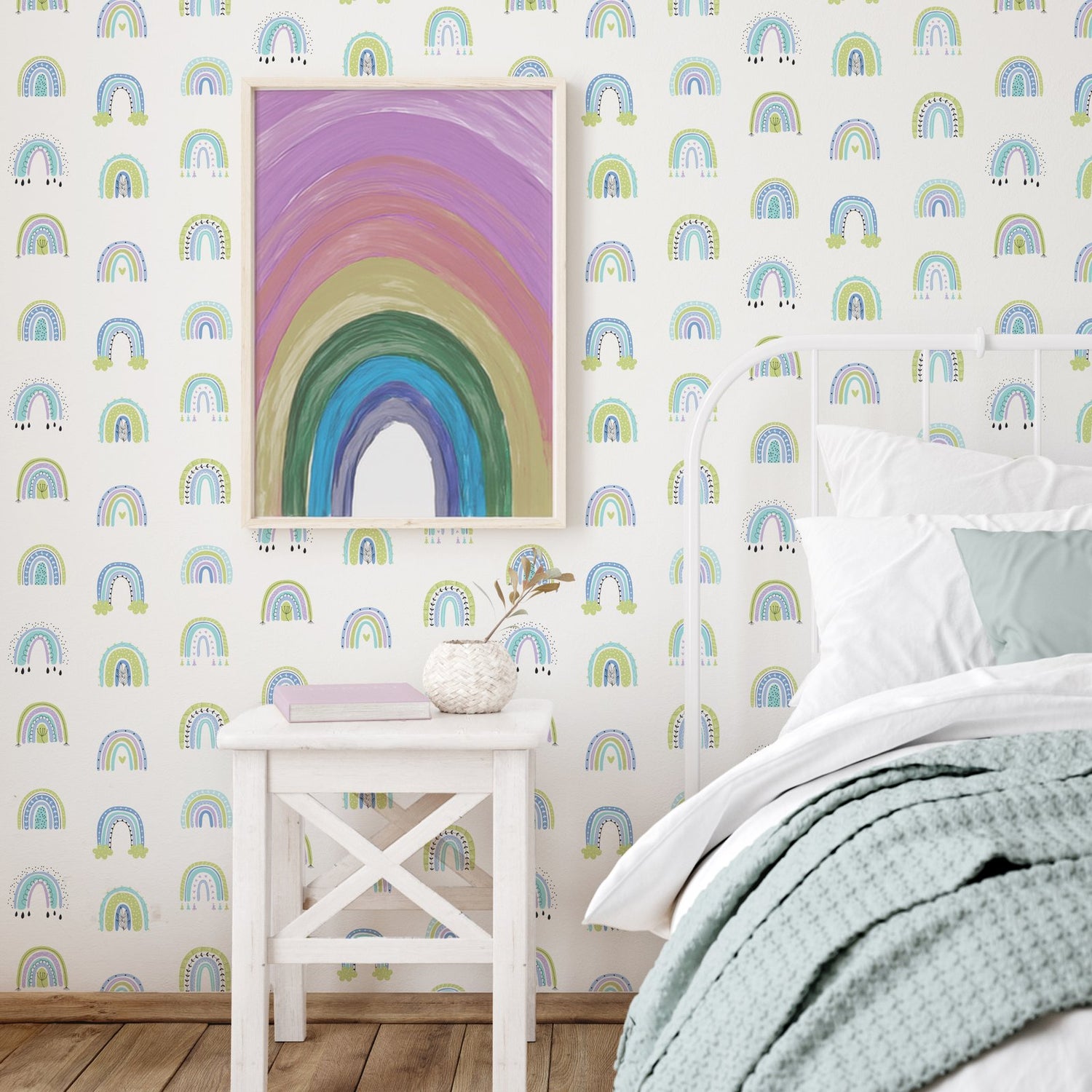 Rainbo-Ho Wallpaper in Blue color - pattern number G78585 - by Galerie in the Kids and Teens collection