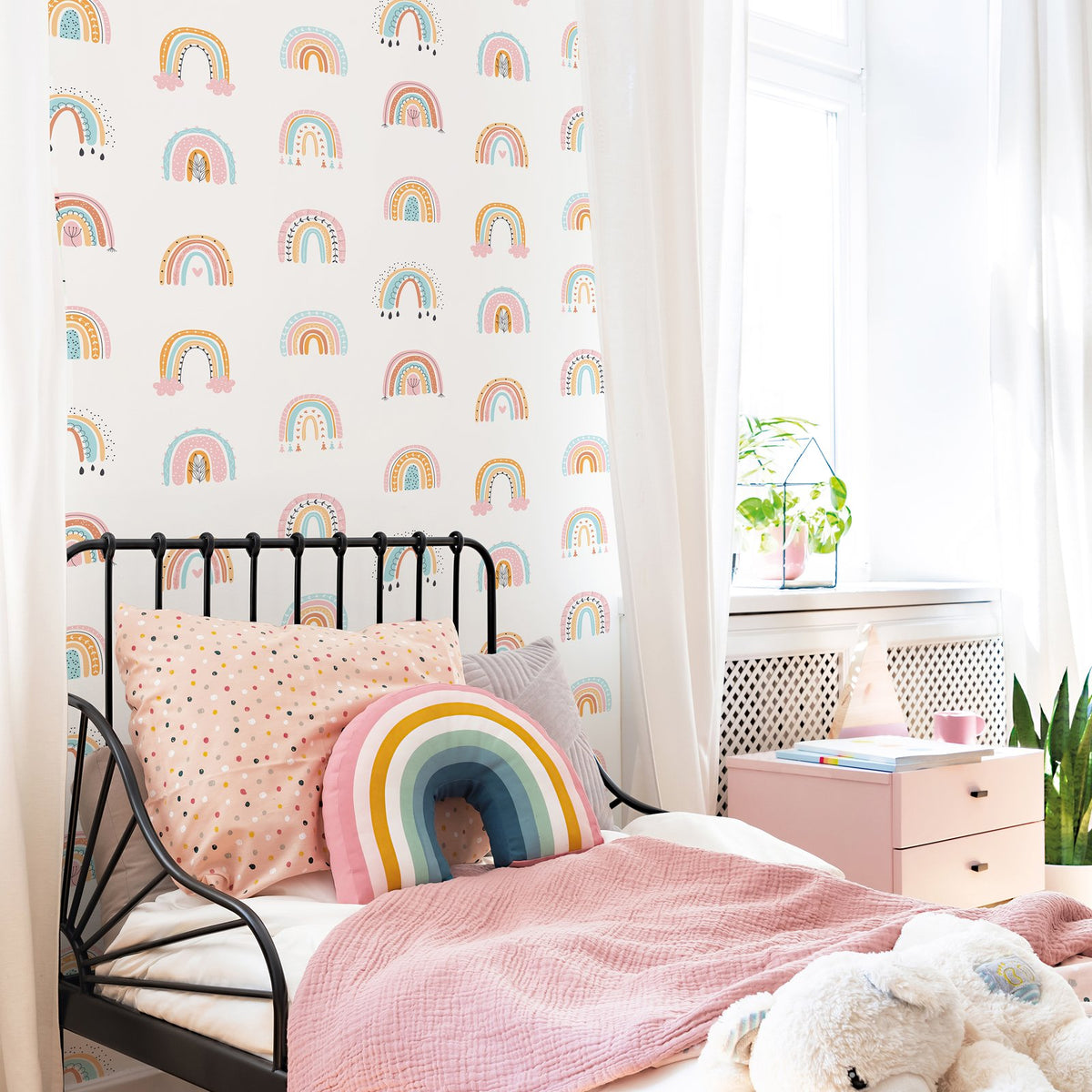 Rainbo-Ho Wallpaper in Yellow color - pattern number G78586 - by Galerie in the Kids and Teens collection