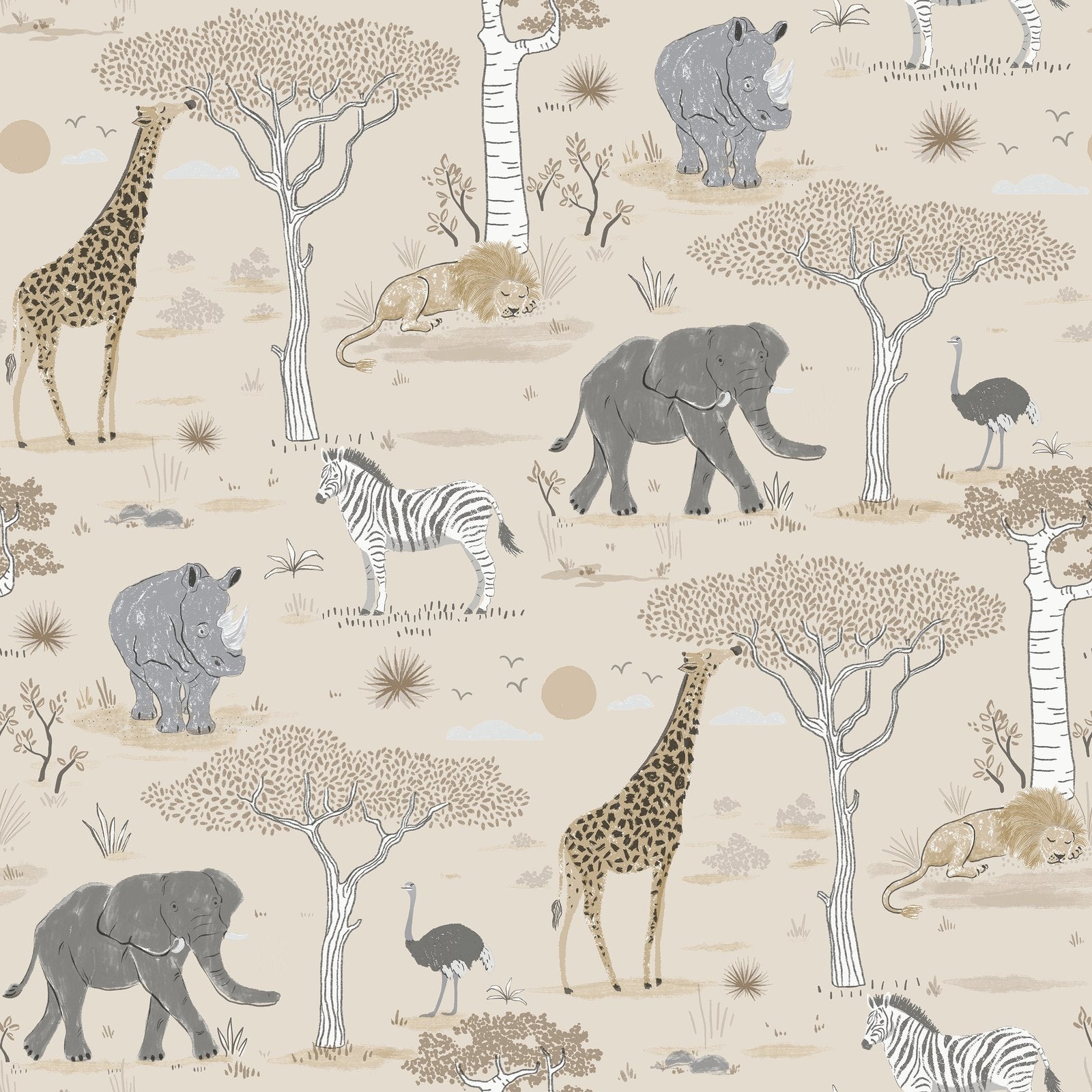 Savannah Wallpaper in Beige color - pattern number G78588 - by Galerie in the Kids and Teens collection